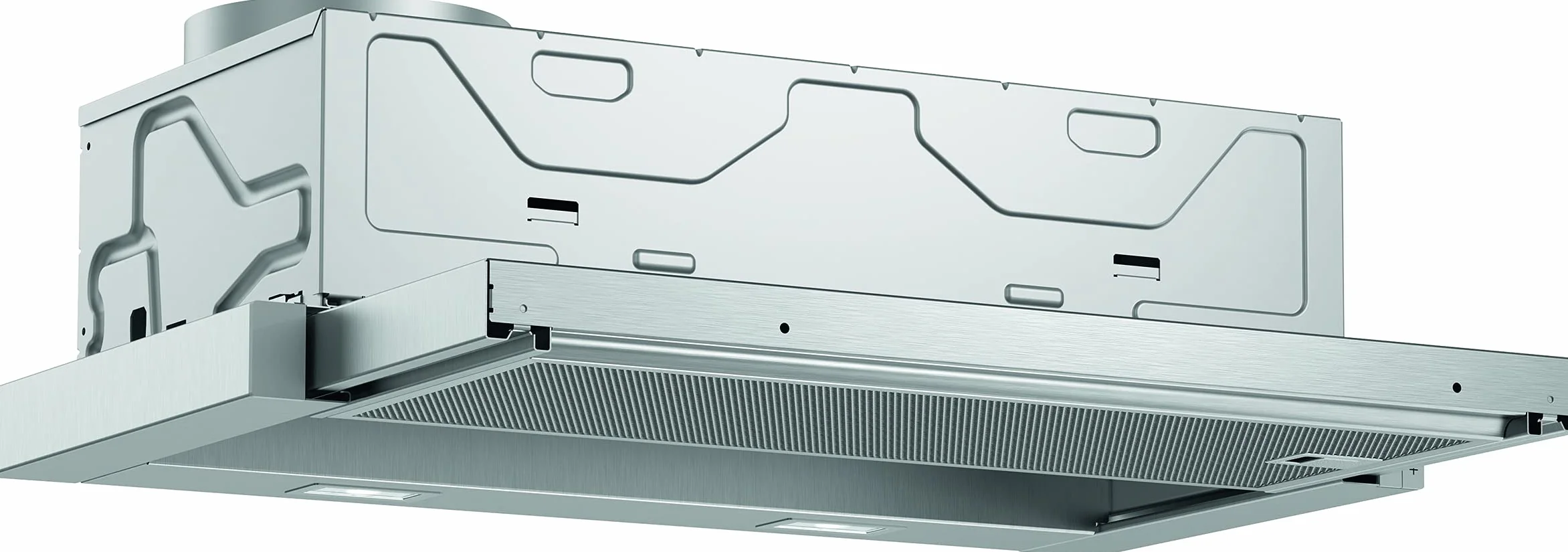 Bosch DFL064A52 Serie 4 - Campana de pantalla plana, 60 cm de ancho, circulación y salida de aire, fabricado en Alemania, motor EcoSilence Drive silencioso y eficiente, iluminación LED uniforme,