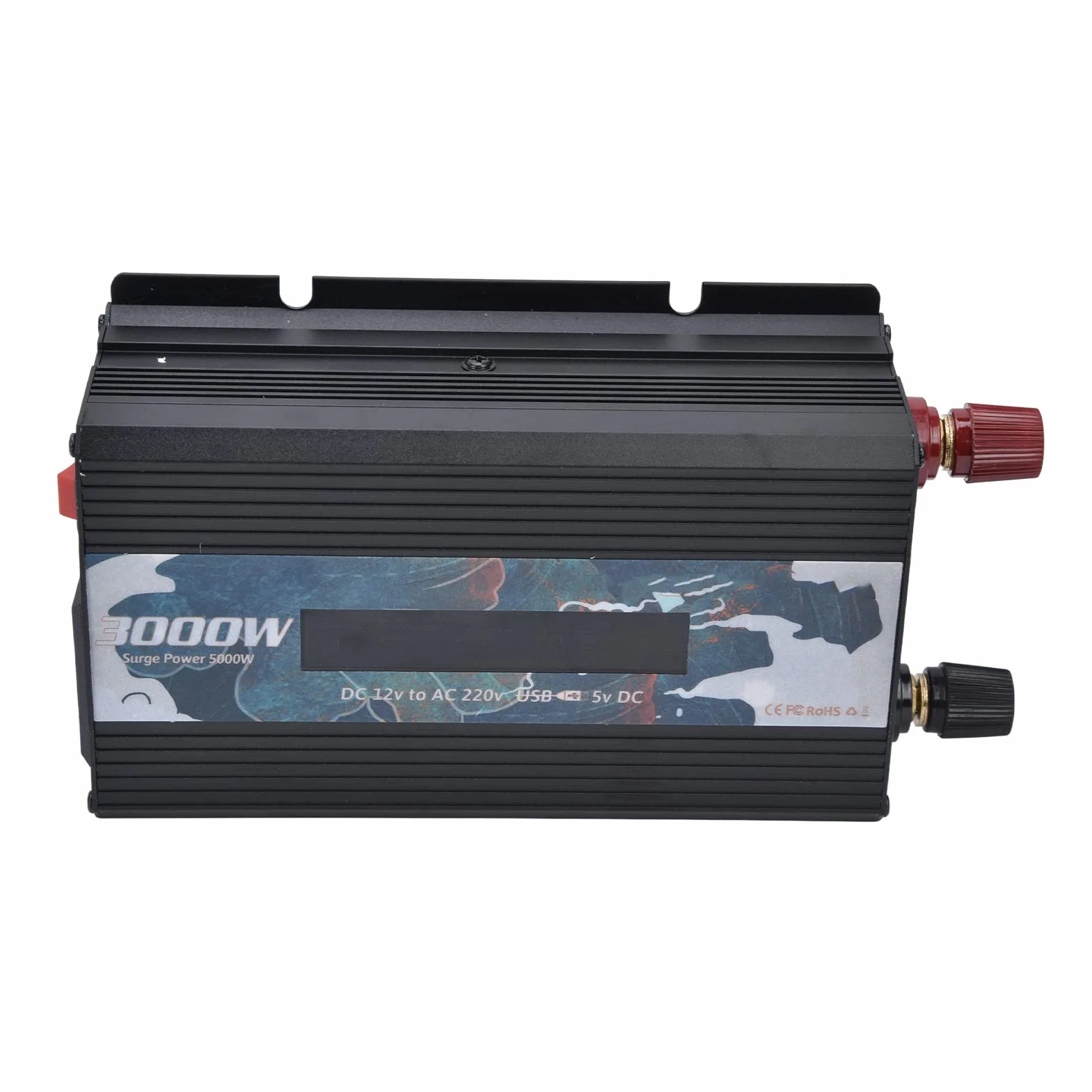 Inversor de Corriente Onda Sinusoidal Pura 300W 12V a 220V Convertidor Potencia Multifuncional para Hogar RV Camión Inversor Eléctrico Batería Energía Solar Inversor Portátil Negro