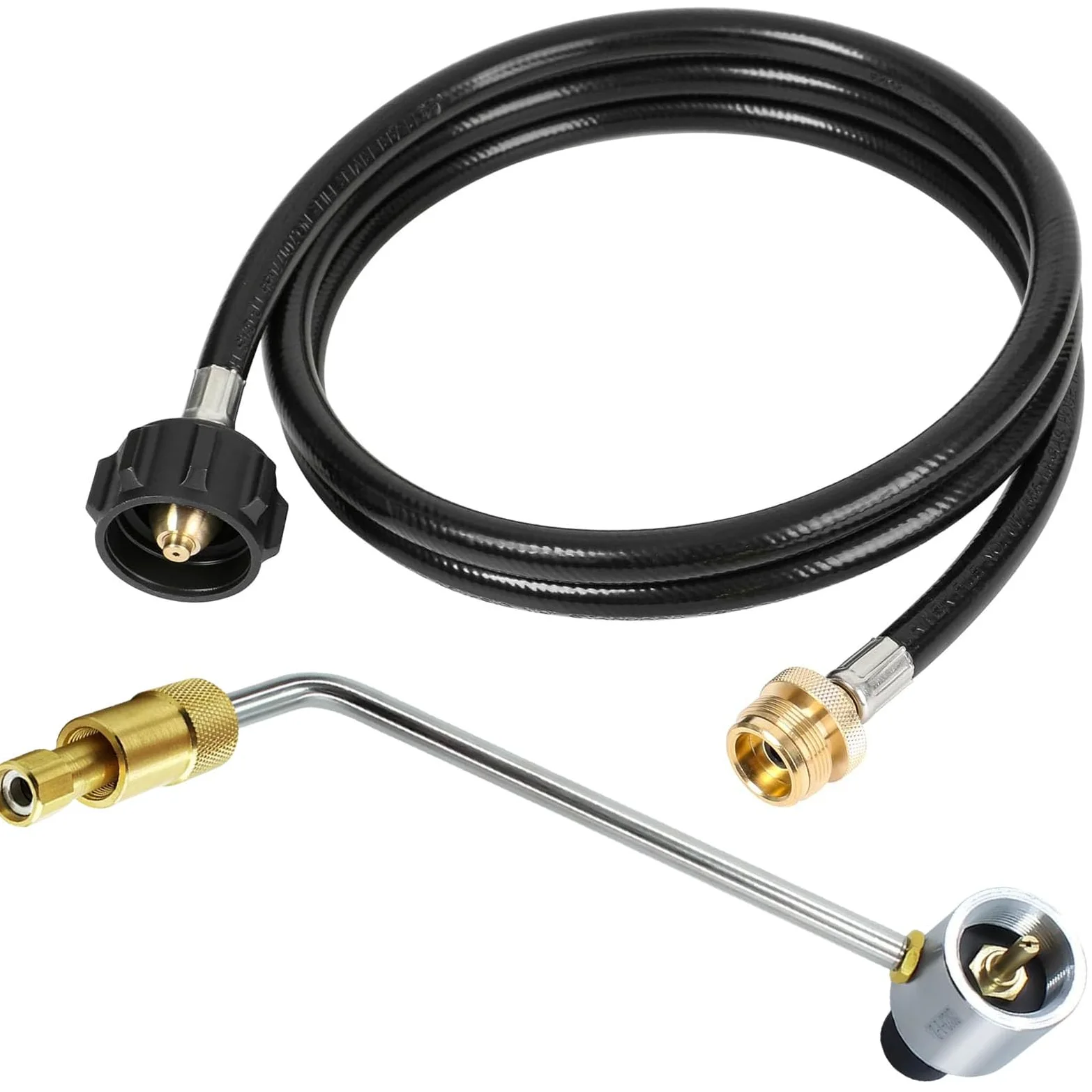 Adaptador de manguera de propano con regulador de 6 pies, compatible con estufa Jetboil Genesis de 2 quemadores y estufas de gas plegables, manguera de repuesto de tanque de 1 libra a 20