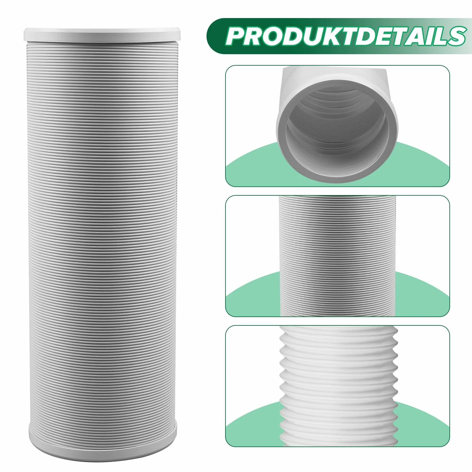 Manguera de aire acondicionado de 2 m, diámetro de 15 cm, manguera de escape de aire acondicionado, para unidades de aire acondicionado, secadoras, deshumidificadores