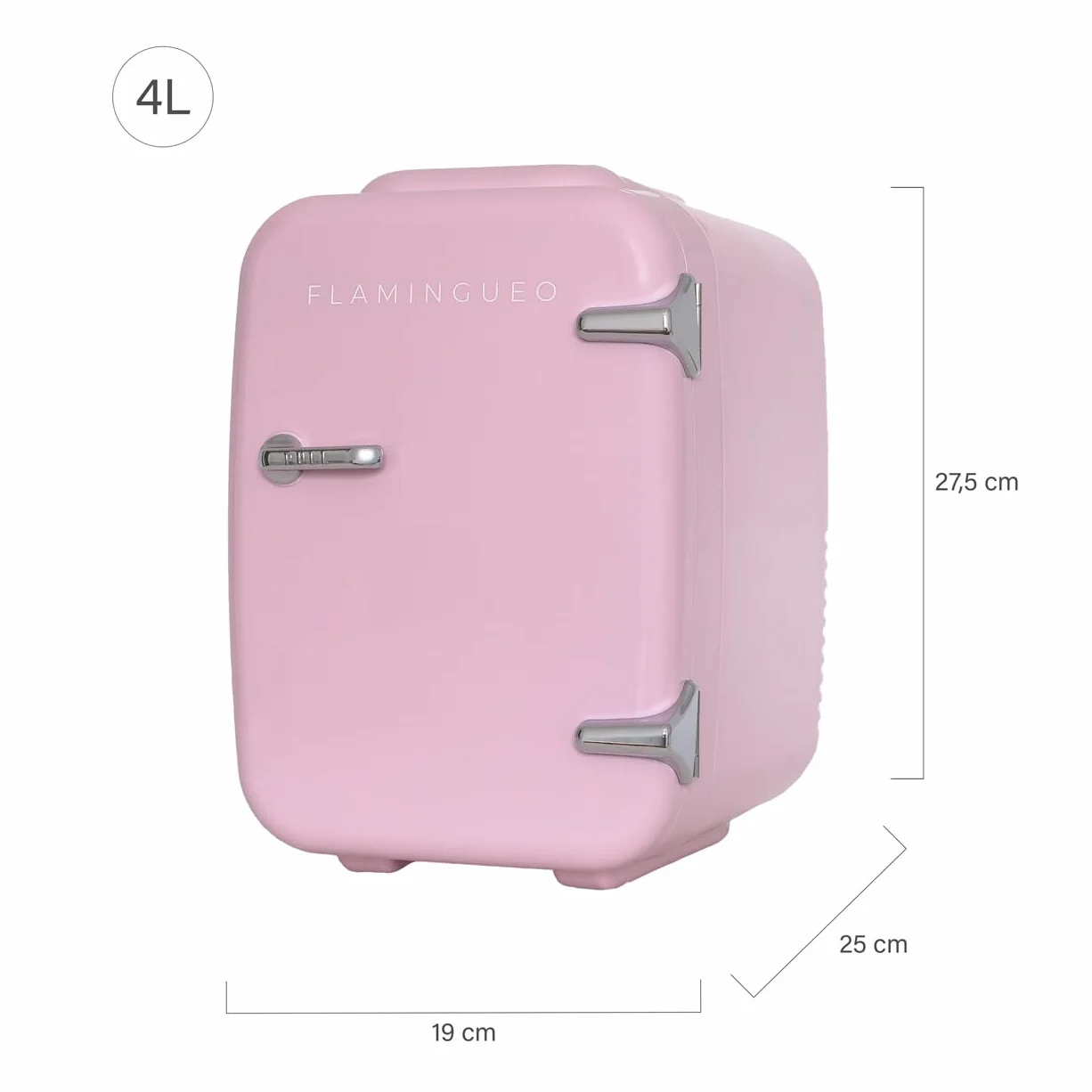 Flamingueo Nevera Pequeña - Mini Nevera 4L, Nevera Cosmeticos, 12V/220V, Mini Neveras Para Habitacion, Nevera Skincare