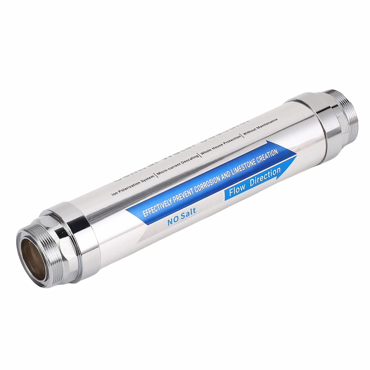 Ejoyous Suavizador de Agua Magnético Descalcificador de Agua con Acero Inoxidable 304 0,5 W 32 a 212 F para Ducha de Toda la Casa Lavavajillas Calentador Solar Reducción de Escala (Acero inoxidable)