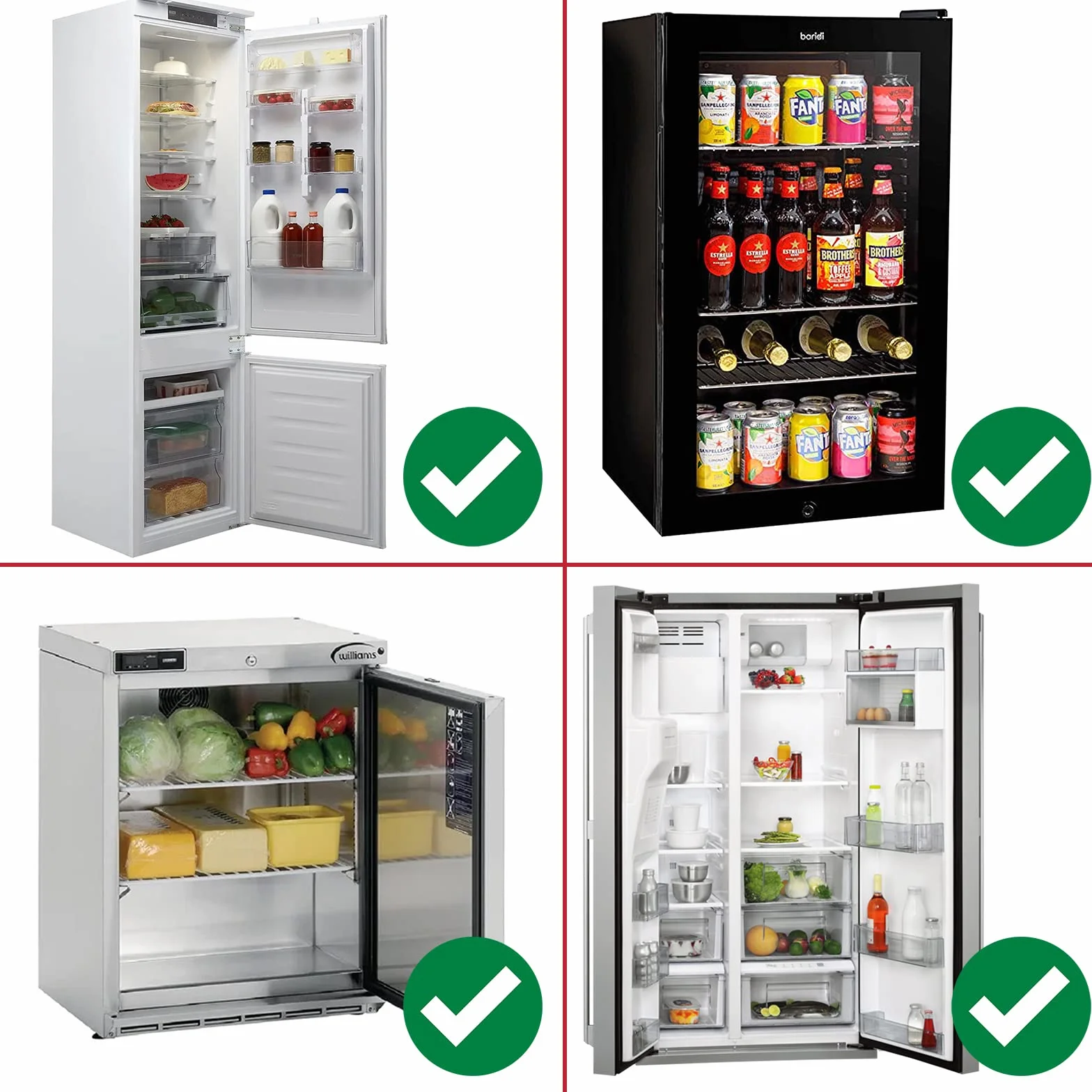 SPARES2GO Estante Universal para frigorífico y congelador (Paquete de 3, Blanco, Ajustable, Recubierto de plástico, Brazos Extensibles)