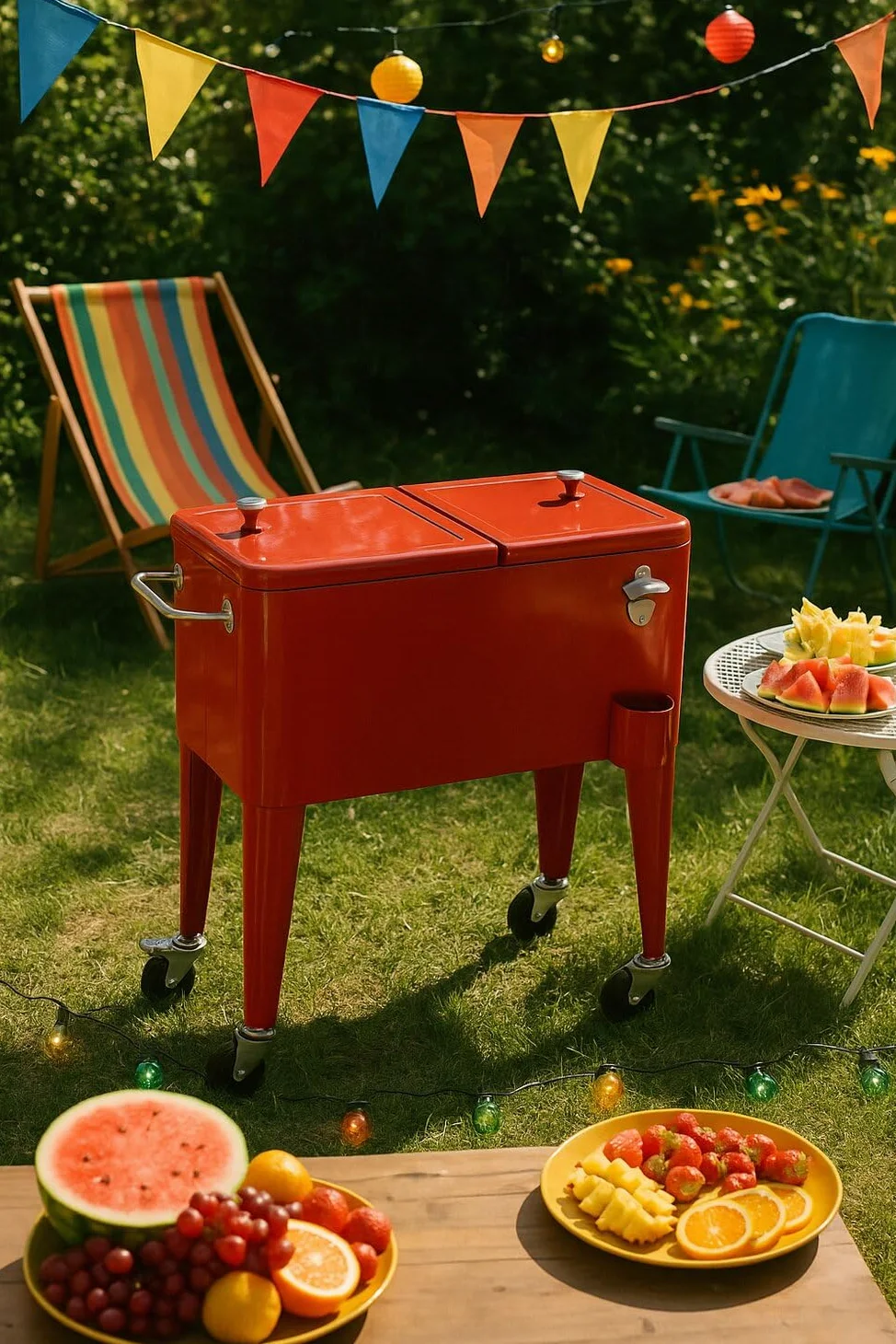 Nevera Acero PP 74x43x80 56 litros Rojo | Alexandra House Living Nevera Acero Pp 74x43x80 56 Litros Rojo