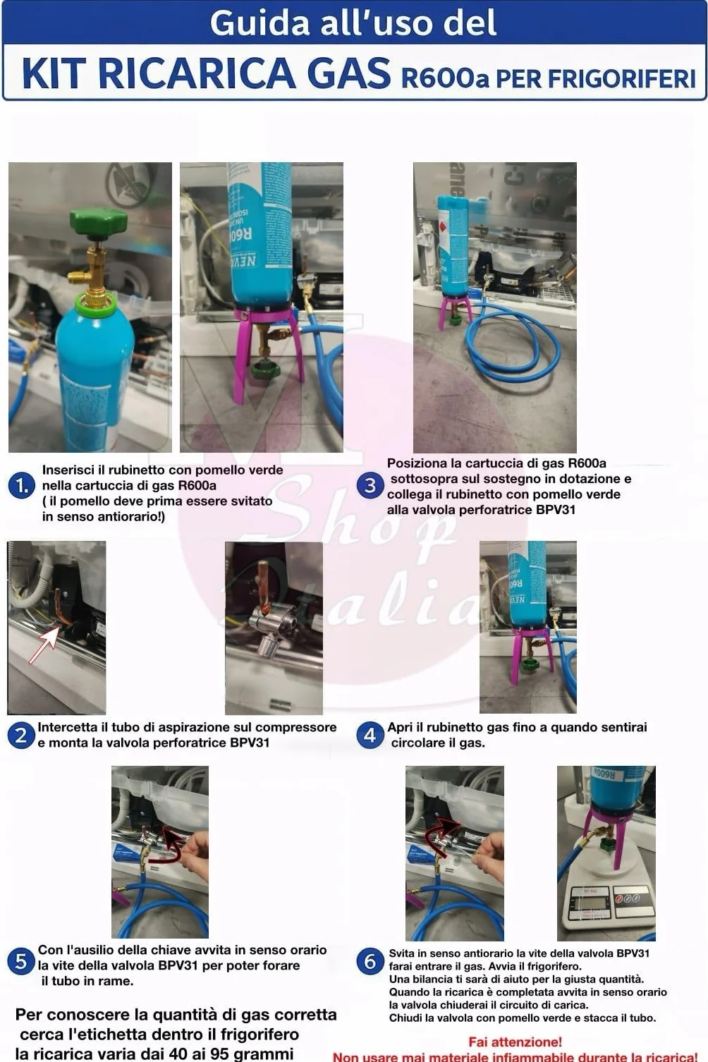 Kit de reparación y recarga de frigorífico, congelador y nevera de R600a, negro, amarillo, azul, rojo