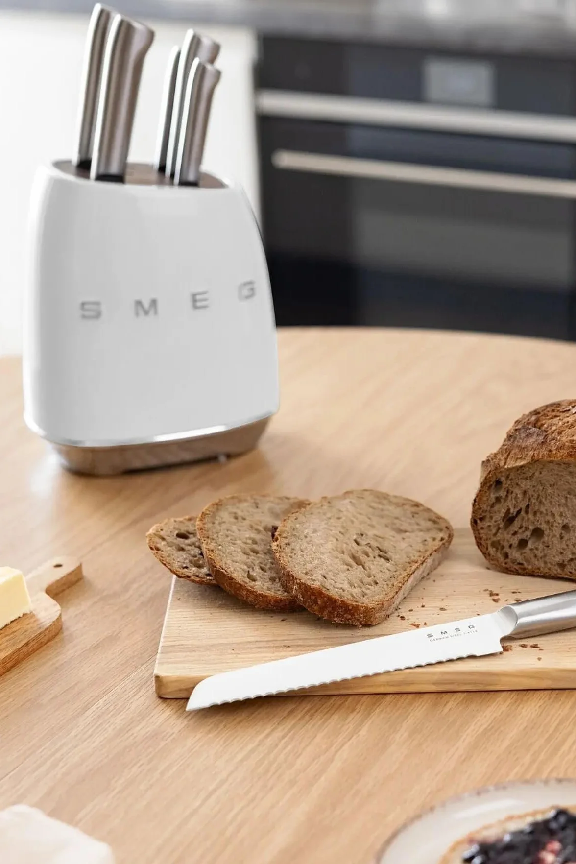 Ceppo con coltelli Smeg KBSF02WH 50 STYLE Bianco