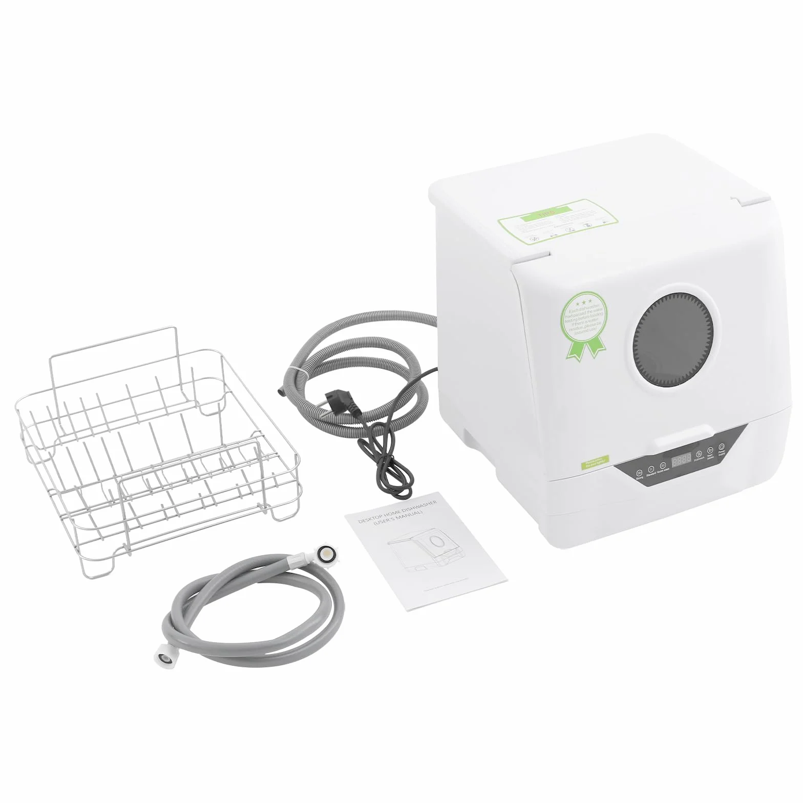 Lavavajillas, mini lavavajillas de mesa con 4 modos de lavado y depósito de agua de 6 L, 19 mins (purga de fruta)/ 29 mins (rápido)/39 mins (estándar)/49 mins (fuerte), control táctil para