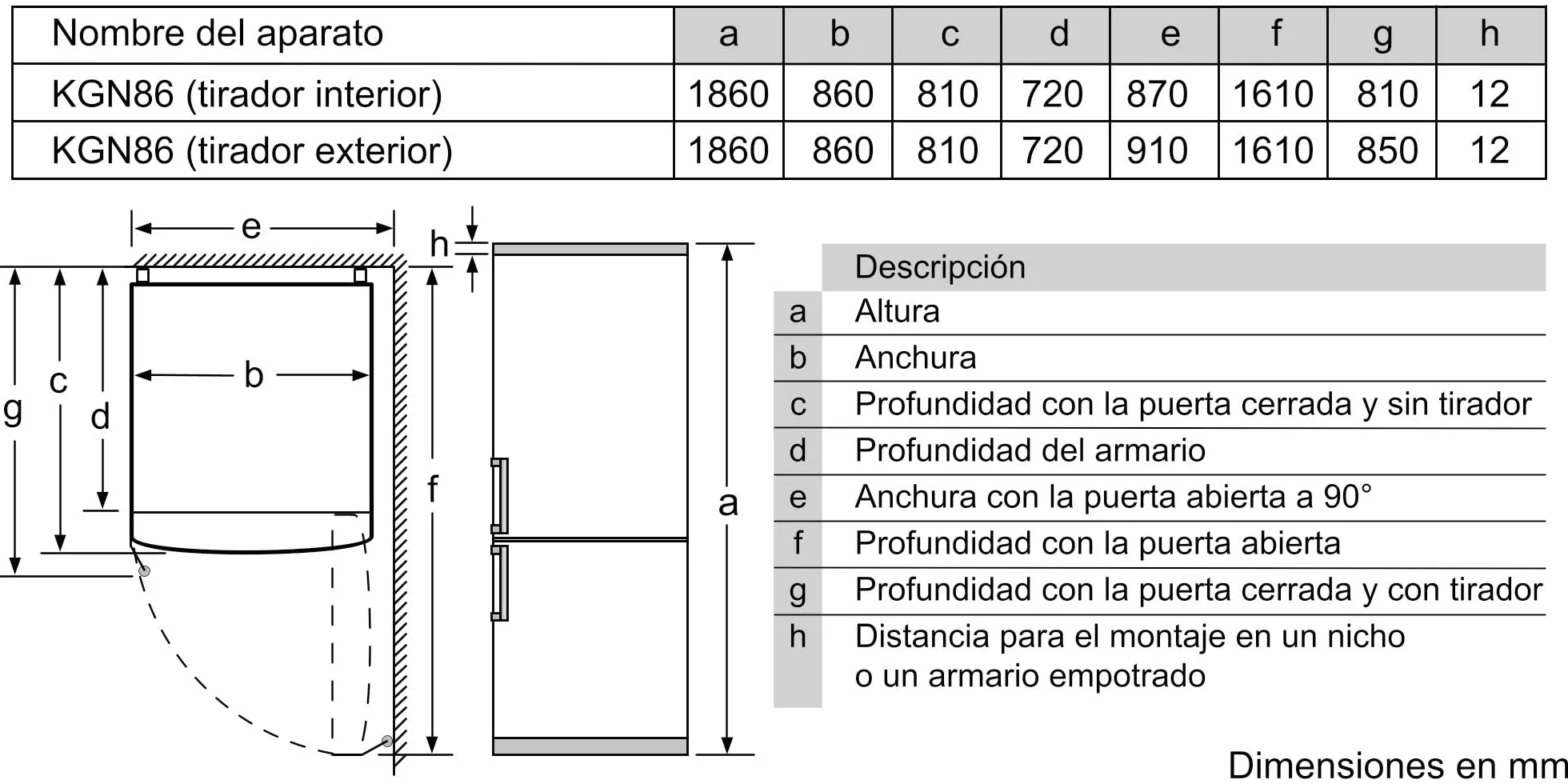 Bosch Frigorífico combinado, Libre instalación, 186 x 86 cm, Serie 6, Acero inoxidable antihuellas, KGN86AIDR