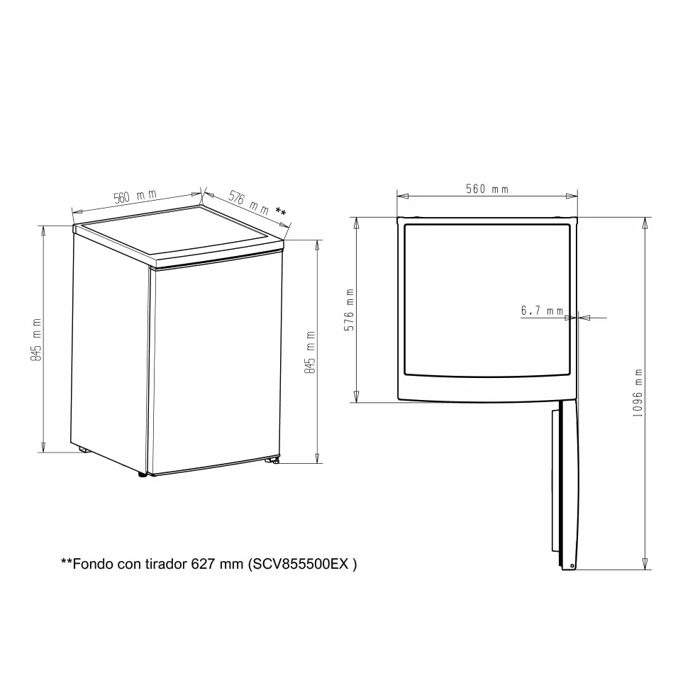 Svan Congelador vertical Blanco SCV855500E. Capacidad 85 Litros, Puerta Reversible, Bajo nivel Sonoro, Eficiencia Energética Clase E