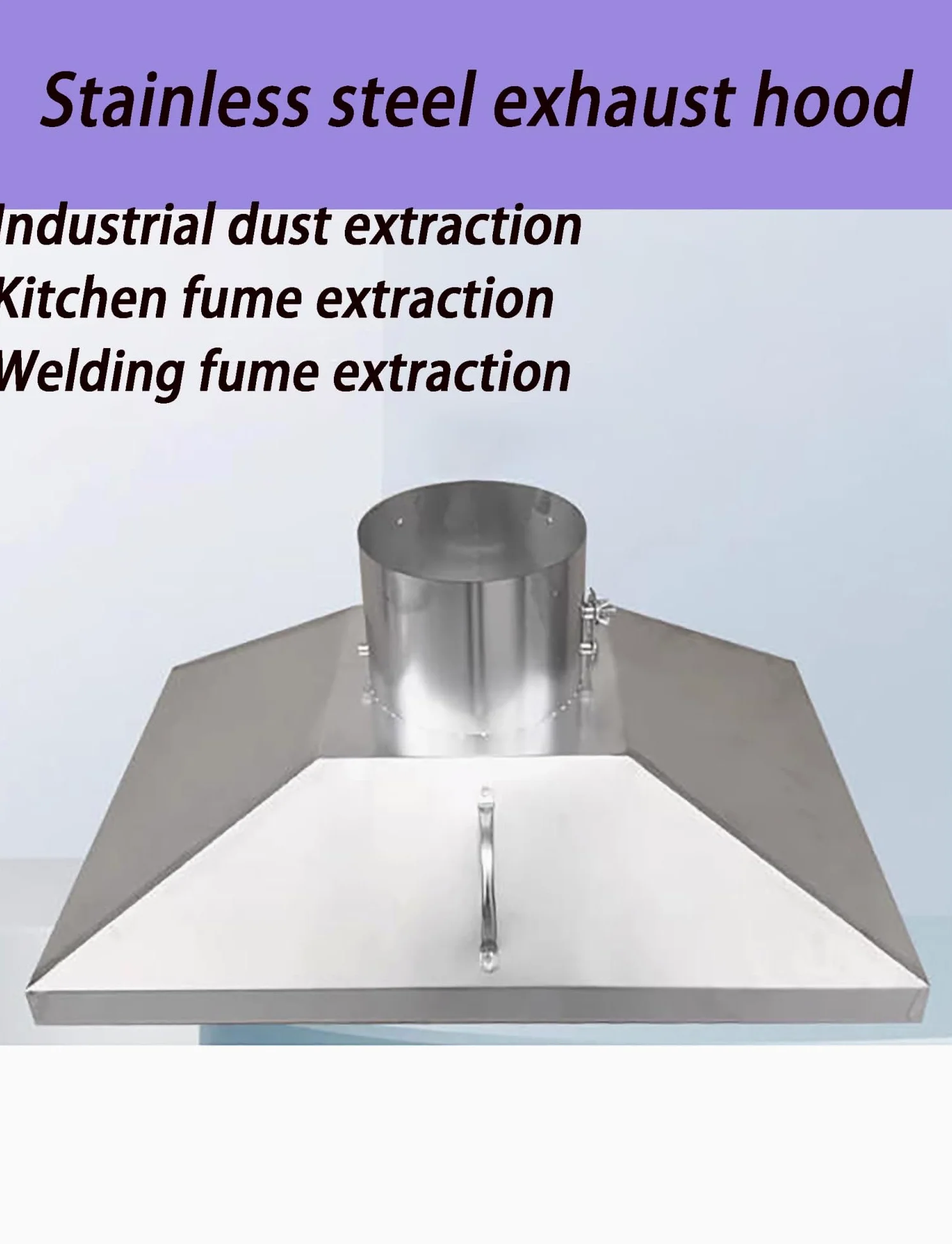 Campana extractora Industrial de Acero Inoxidable - Colector de Humo Cuadrado para Soldadura, Corte láser y extracción de Polvo (400 x 400 mm) - Solución de ventilación de Alta Resistencia