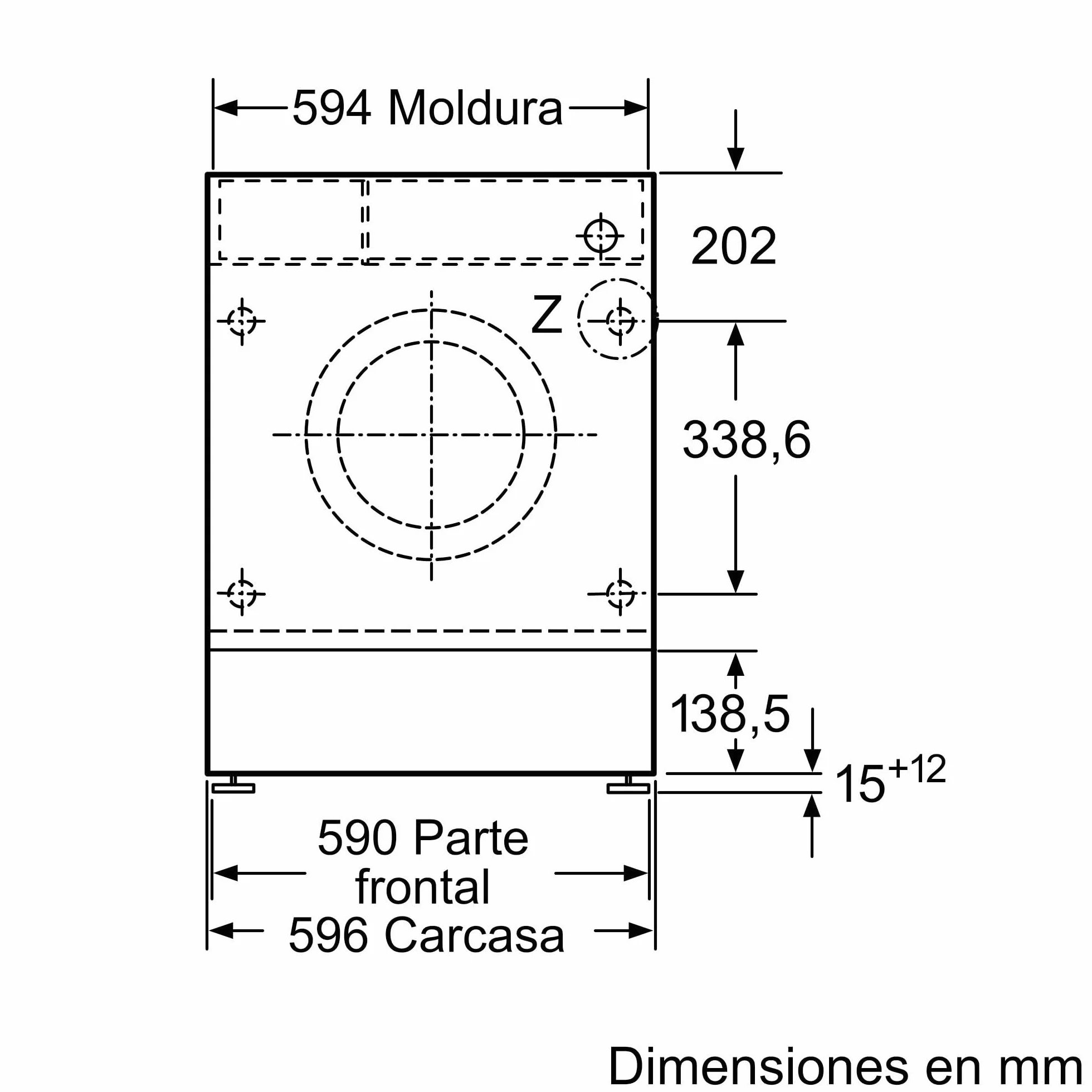 Bosch Lavadora Integrable, 60 cm, 8 kg, Serie 6, EcoSilence, Blanco, WIW24307ES