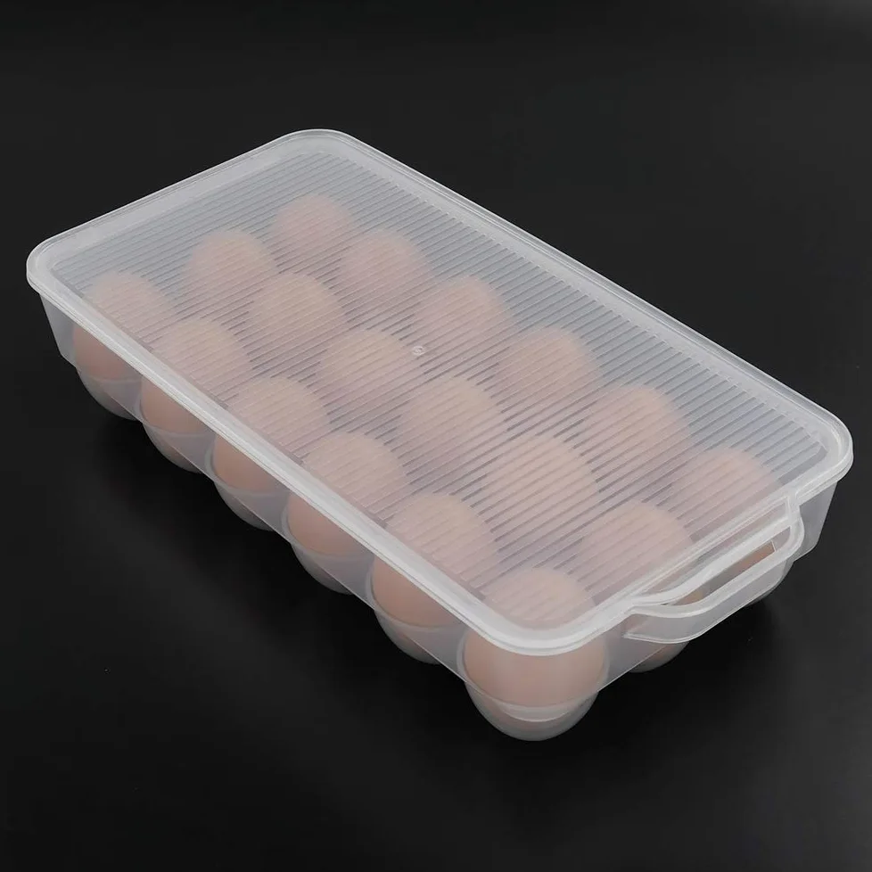 Organizador de huevos para frigorífico (4 unidades, plástico), transparente