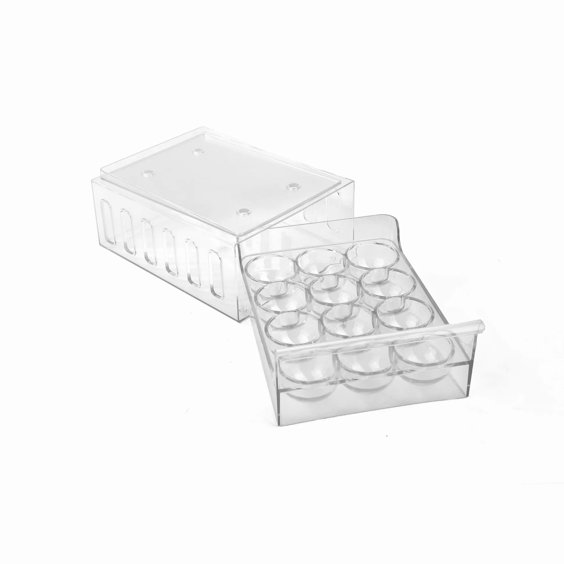 Mind Reader STEGG12-CLR - Cajón apilable para almacenamiento de huevos, plástico, transparente