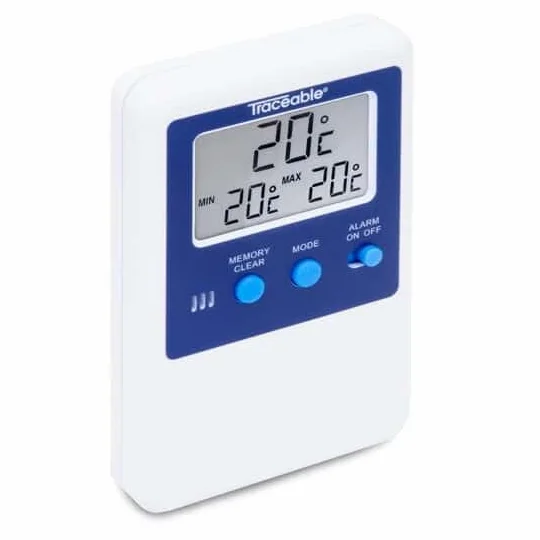 Traceable Termómetro digital para nevera y congelador con calibración, 1 sonda de botella