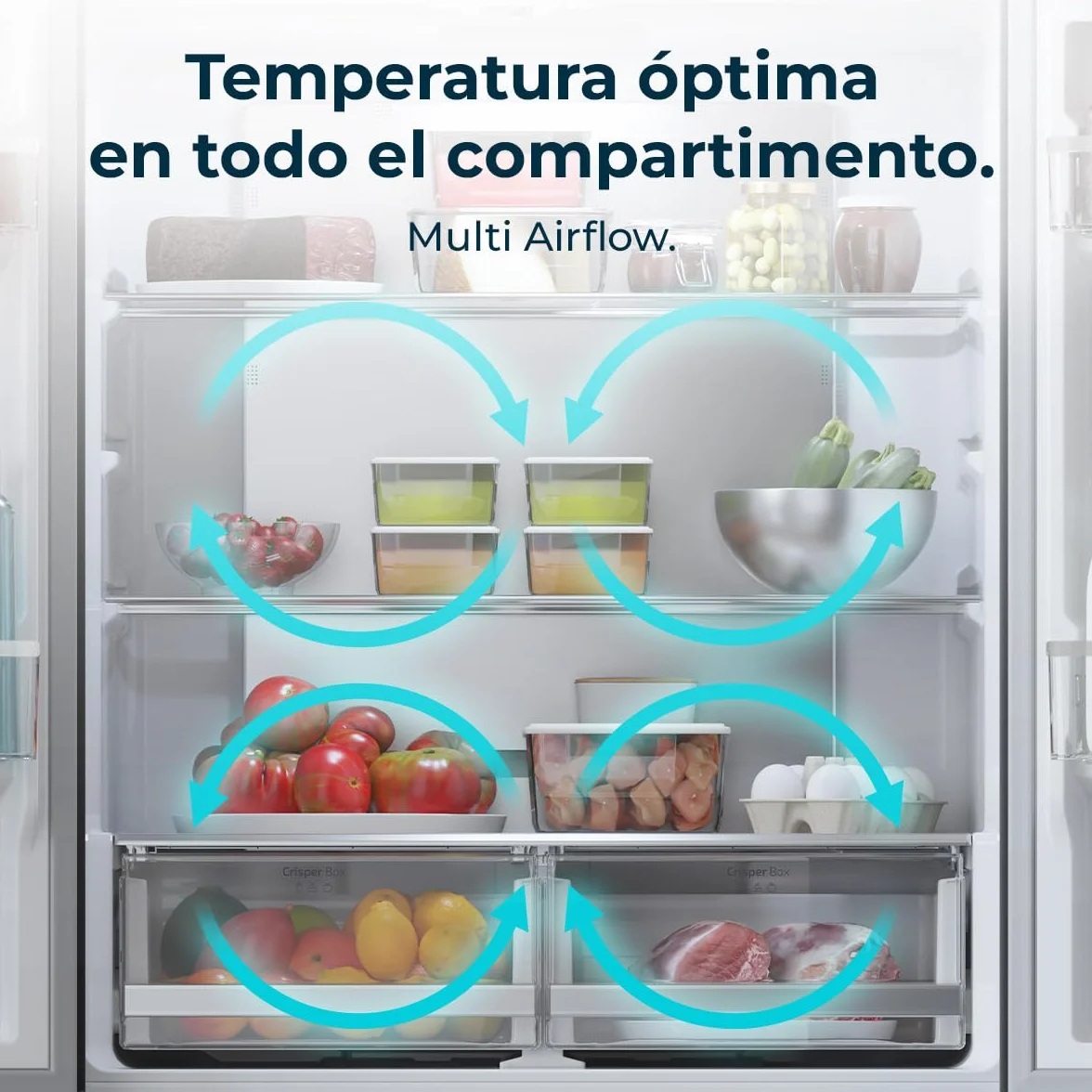 Cecotec Frigorífico puerta francesa Bolero CoolMarket FD 436 Dark E. Compresor Inverter Plus Frigorífico 4 Puertas Estilo Francés Dark 183X84Cm, 510L, No Frost, Clase Energética E, Metal Cooling