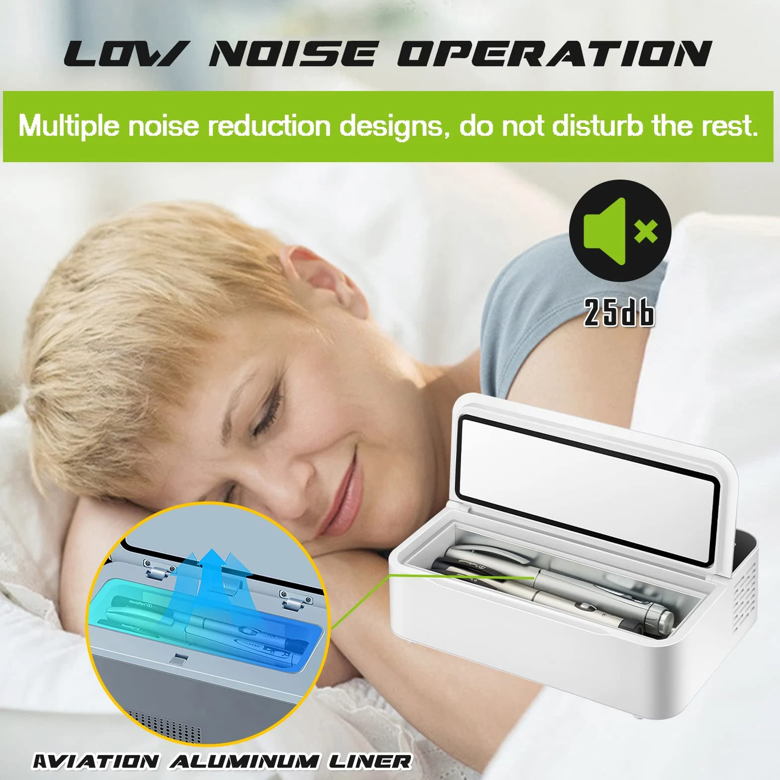 Mini refrigerador portátil para medicamentos, estuche de viaje de insulina para 2-8 °C, refrigerador pequeño para coche para el hogar y viajes, funciona con pilas