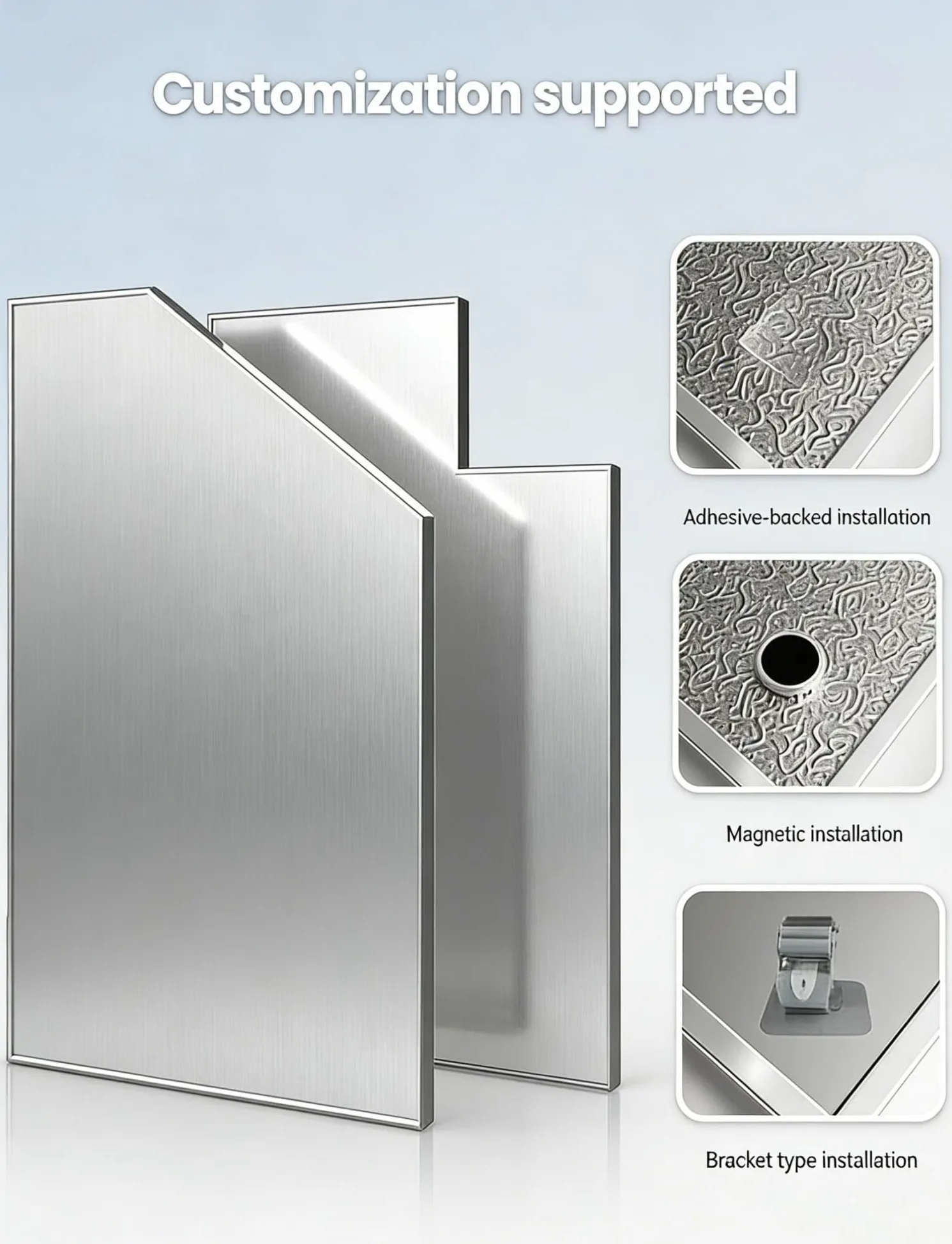 Panel de aislamiento para escudo térmico de acero inoxidable | Iones de calor de cocina de diferentes tamaños: horno, microondas, grill(60 x 60 cm)
