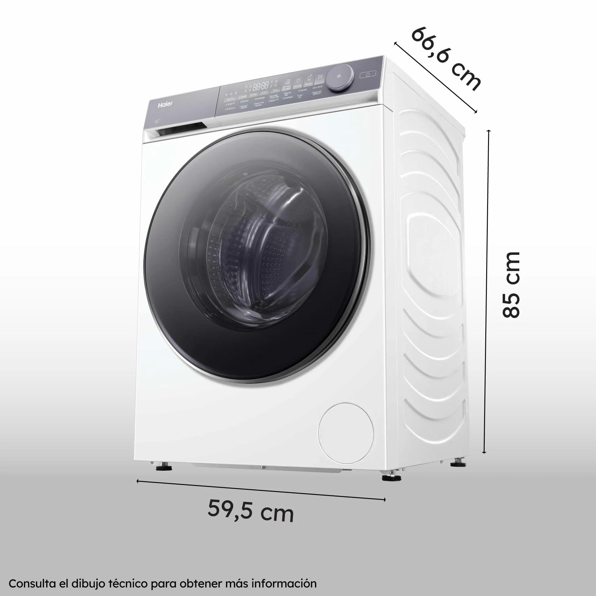 Haier HW120-B14367U-IB Lavadora Carga Frontal 12KG 1400 RPM Motor Direct Motion Blanco