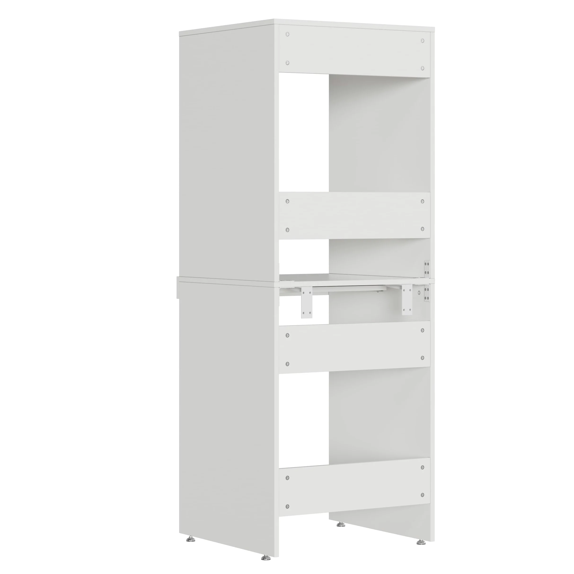MSFE Mejora Armario para Lavadora y Secadora con tabla extensible, Refuerzo estructural, Mueble Lavadora, 180 x 65 x 66 cm, capacidad de carga 100 kg, Kit de Apilamiento para Lavadoras y Secadoras