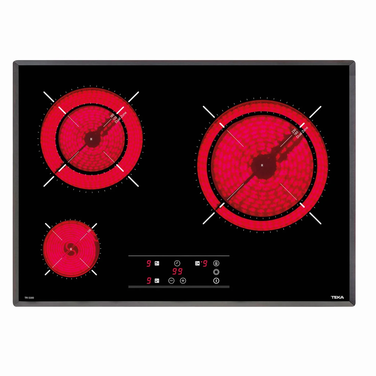 TEKA Placa Vitrocerámica 60 cm 3 Zonas Touch Control TR PRO 5300
