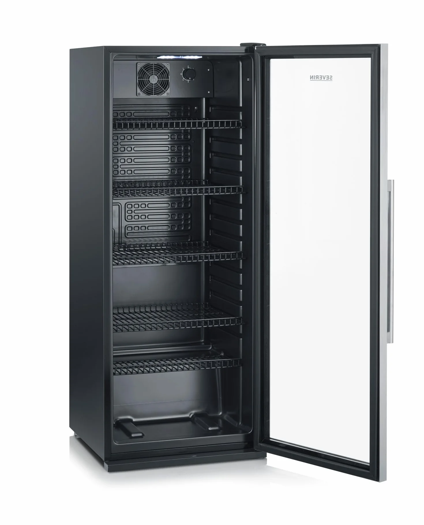 Bottle Fridge, 241L, Black-Silver