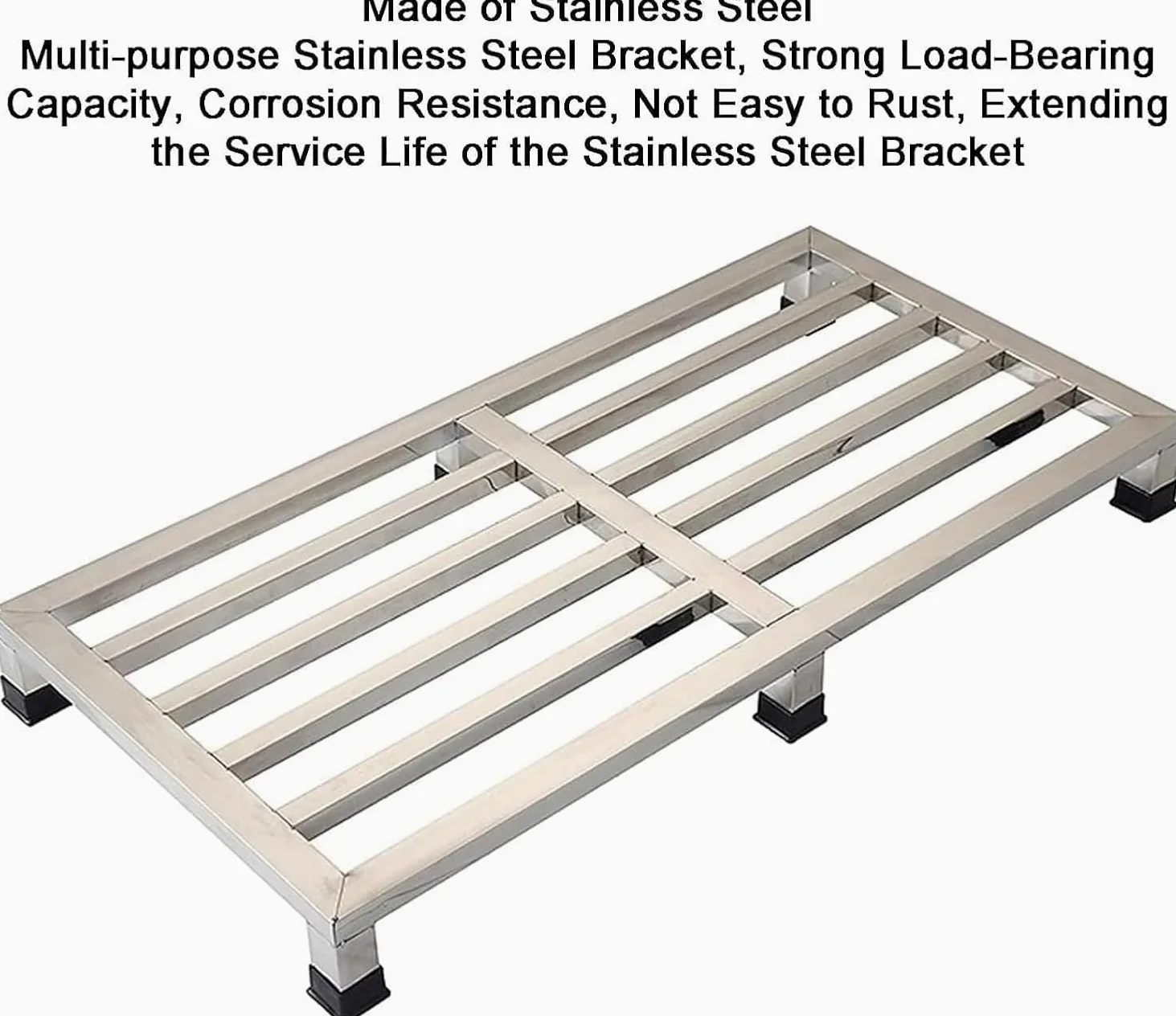 Soporte elevador de electrodomésticos de acero inoxidable resistente para refrigeradores y arandelas | Soportes de suelo, base de almacenamiento, diseño de paleta dividida para una fácil limpieza y flujo de aire, lavadora/nevera