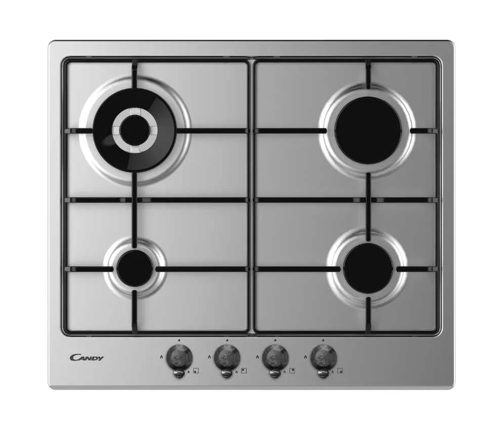 Cocina de gas, nº 4 fuegos, ancho 60 cm, color inoxidable