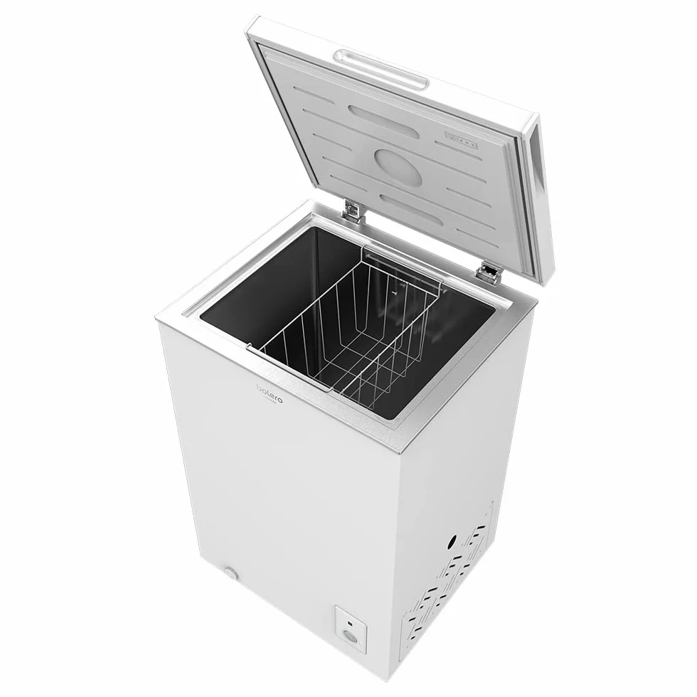 Cecotec Congelador Horizontal Arcón Bolero CoolMarket Chest 99 White. 99 Litros, Ahorro Energético, Sistema Dual Function, Cesta Interior, Control Mecánico, Blanco
