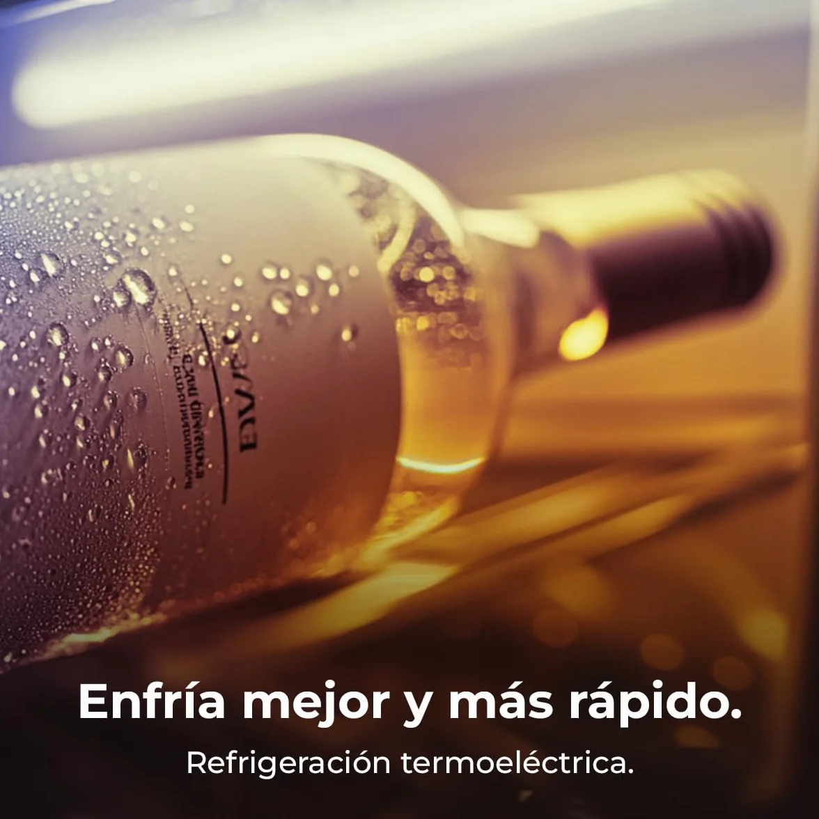 Cecotec Vinoteca Bolero GrandSommelier 1550 CoolCrystal. Bodega para 15 botellas, temperatura ajustable de 5-18ºC, enfriamiento termoeléctrico, silenciosa con 35 dB, panel táctil y LED eco-friendly.