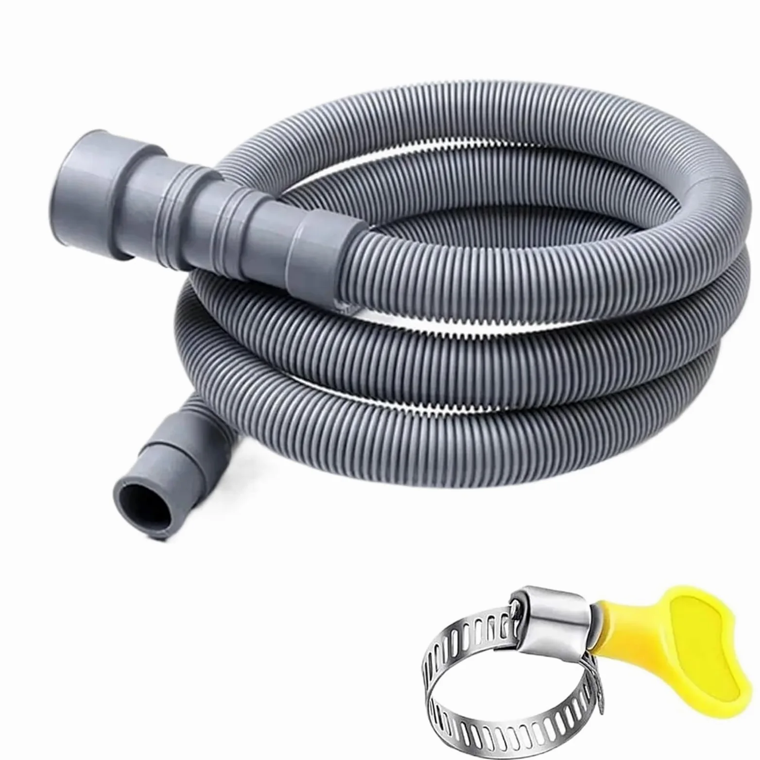 Manguera de drenaje for lavadora de 1 m, y 5 m, tubo de extensión de EVA flexible, manguera de drenaje for lavavajillas, tubo de descarga corrugado.(5m)