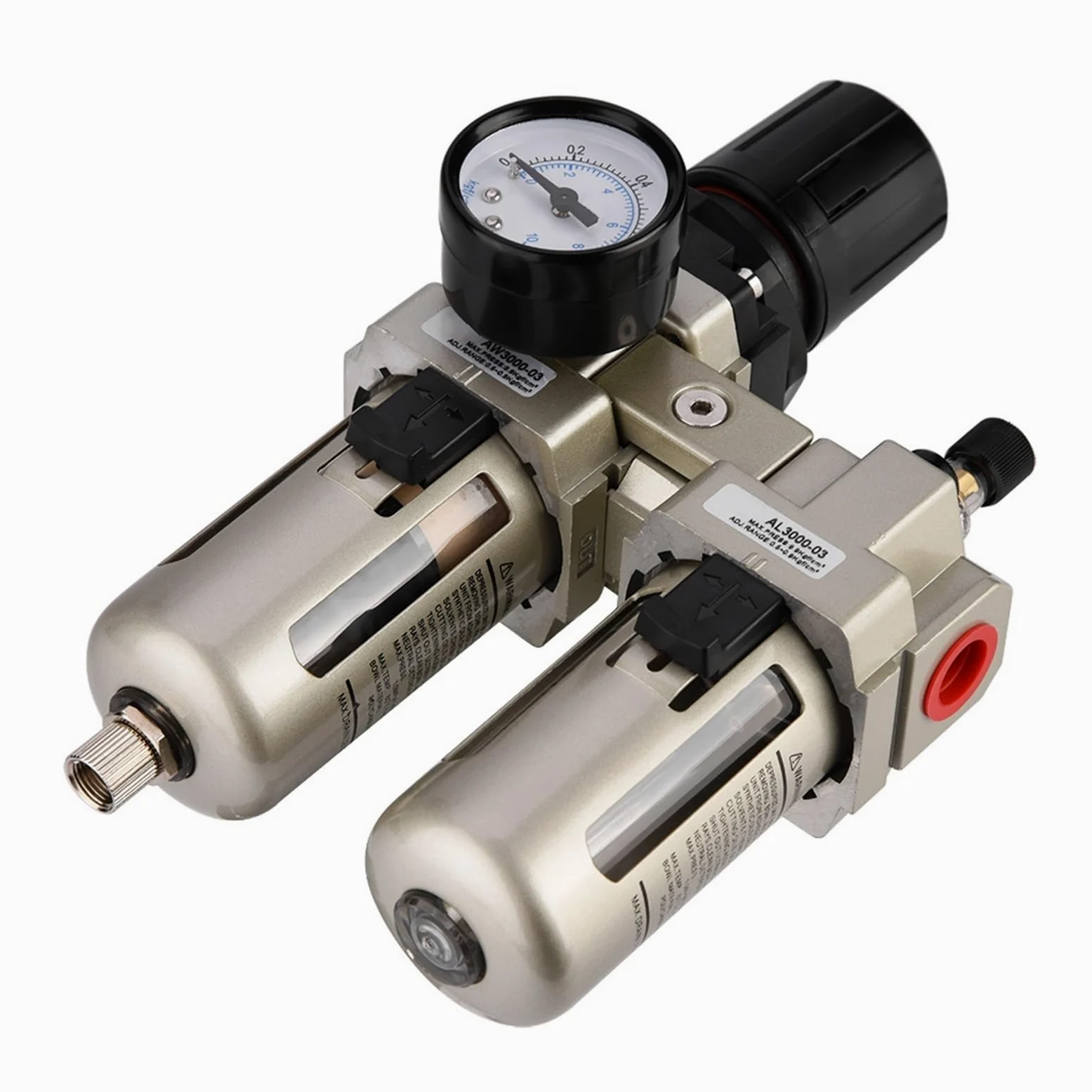 1 unidad AC3010-03 regulador de presión de aire comprimido de aleación de aluminio trampa de humedad filtro de agua 3/8 "con manómetro