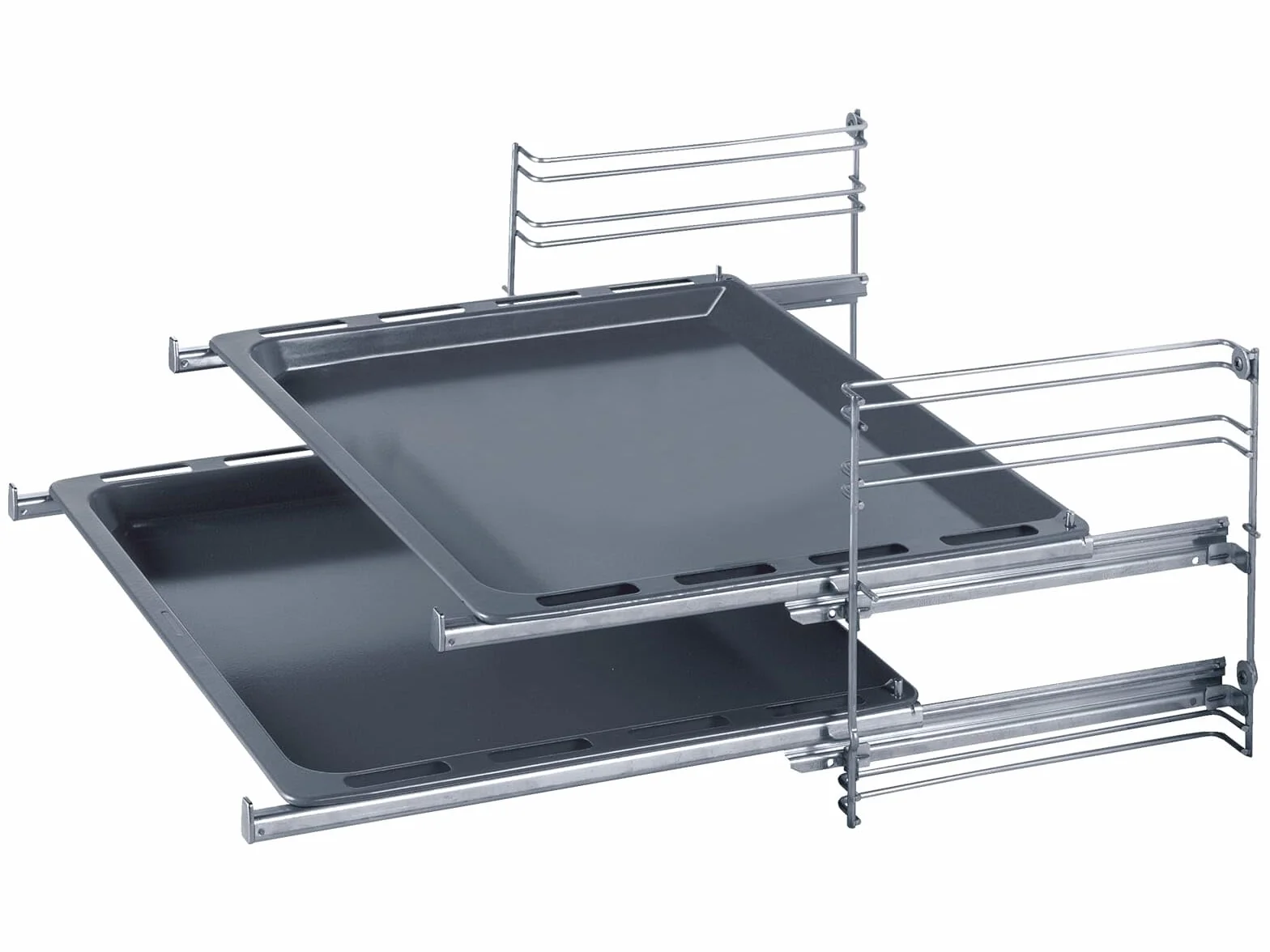 Bosch HEZ438201 - Accesorio para horno (telescópico, 2 compartimentos, acero inoxidable)