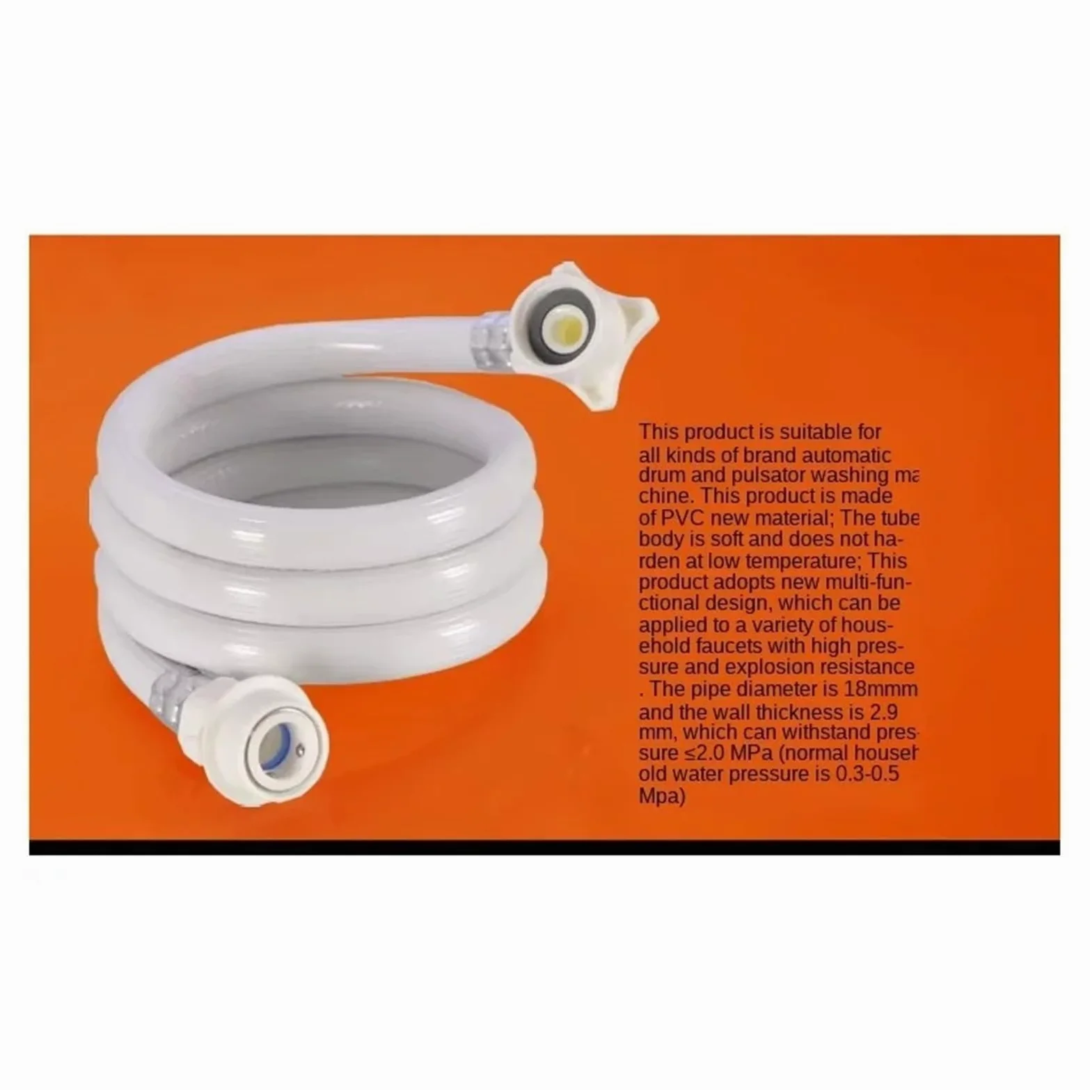 Tubo De Entrada De Lavadora Multifunción, Extensión De Rueda De Onda Automática, Accesorios De Mantenimiento De Manguera De Entrada De Agua(6 m)