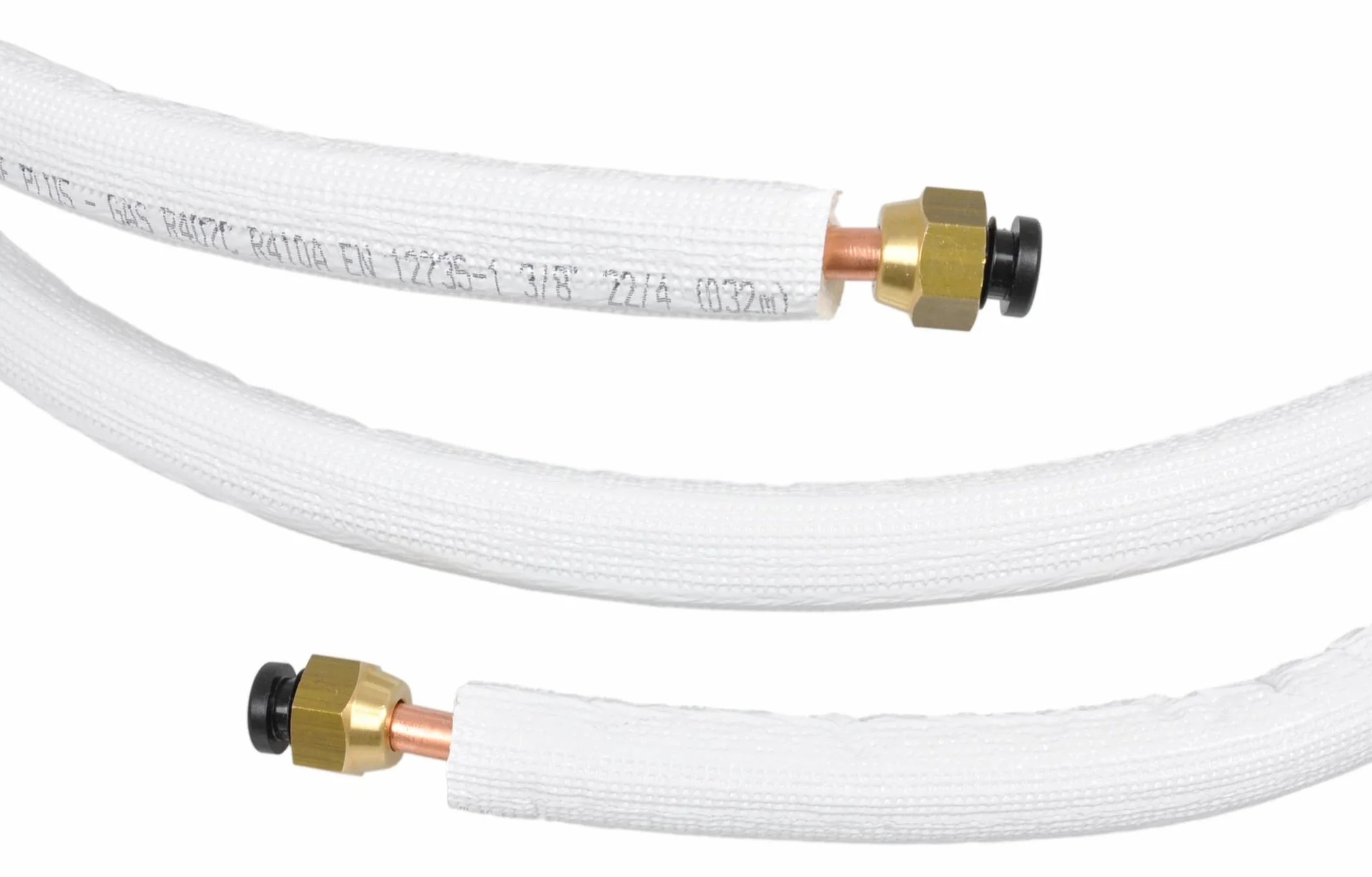 SYSTERM Conducto refrigerante para aire acondicionado dividido, tubo de cobre aislado listo para ajustar 1/4" + 3/8", los tubos preaislados para gases refrigerantes R32, R410A y R407C (longitud: 11 m)