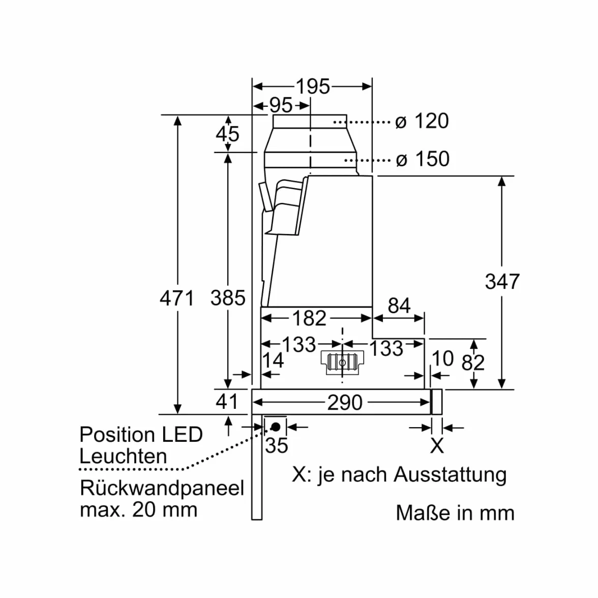 Bosch DFR067A52 Serie 4 - Campana de pantalla plana, 60 cm de ancho, circulación y salida de aire, fabricado en Alemania, motor EcoSilence Drive silencioso y eficiente, iluminación LED uniforme,