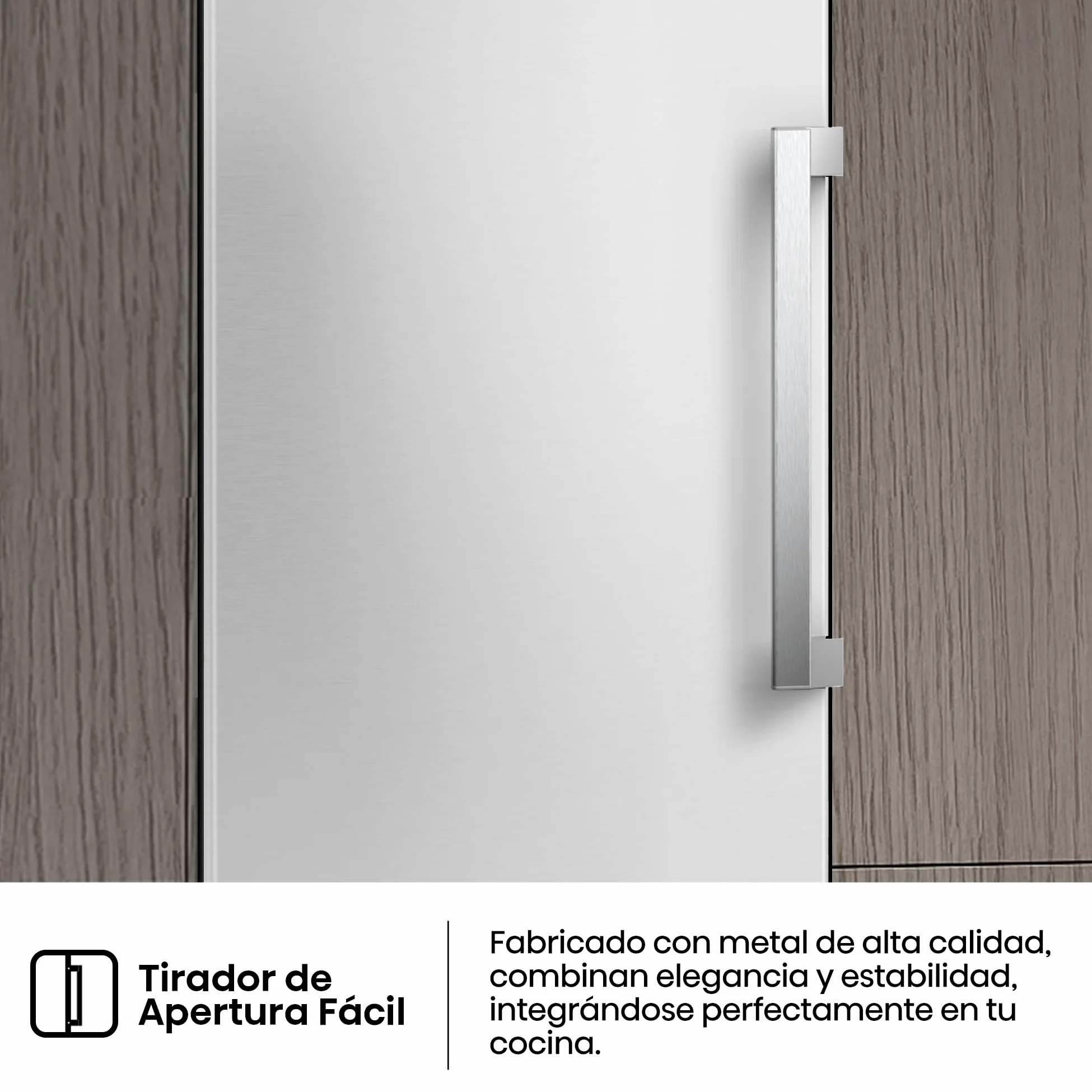 Hisense FT3K310SEWE1 - Congelador Una Puerta Total No Frost Kitchen Fit, 312L, 186cm, Ventilación Inferior, Congelamiento Rápido, Tirador de Apertura Fácil, Apertura de Puerta 90º, WiFi, Blanco