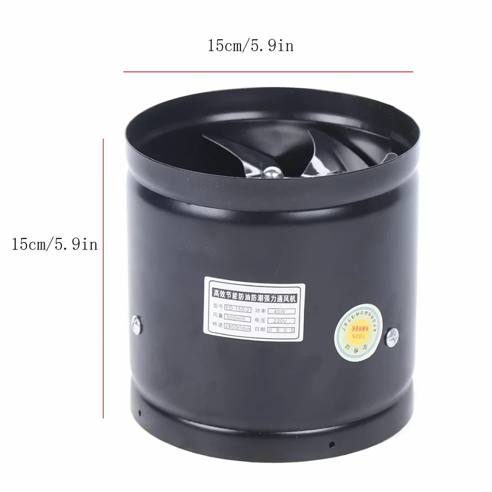Ventilador extractor de aire para conductos, ventilador axial, ventilador industrial, extractor de aire para cocina, salón, fábrica, hotel, potente, bajo ruido