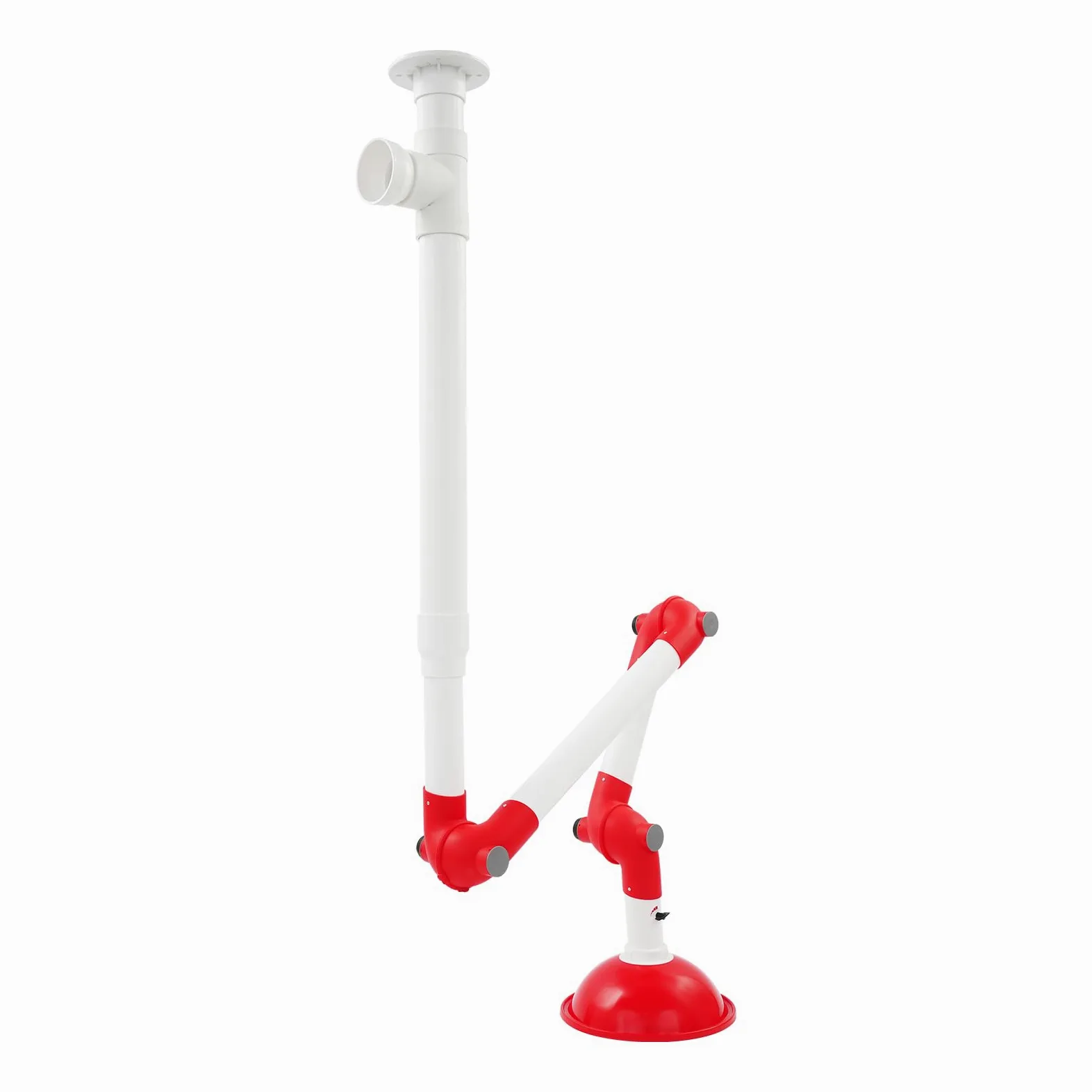Campana Extractora de laboratorio universal con válvula ajustable,Campana de extracción giratoria 360° de polipropileno y aluminio con 375mm abertura de campana,para la ventilación de gases de escape