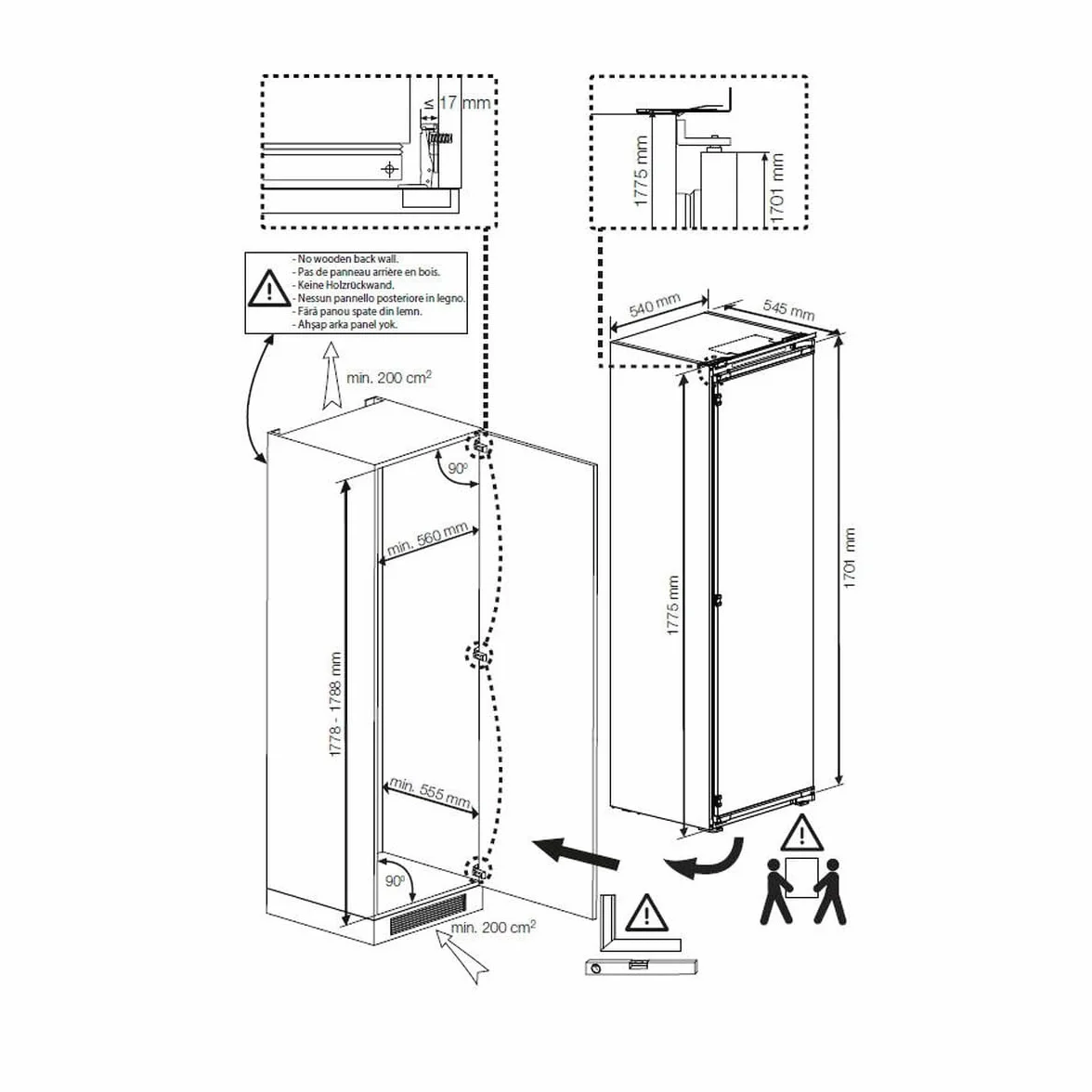 Beko BFNA247E40SN Congelatore Incasso