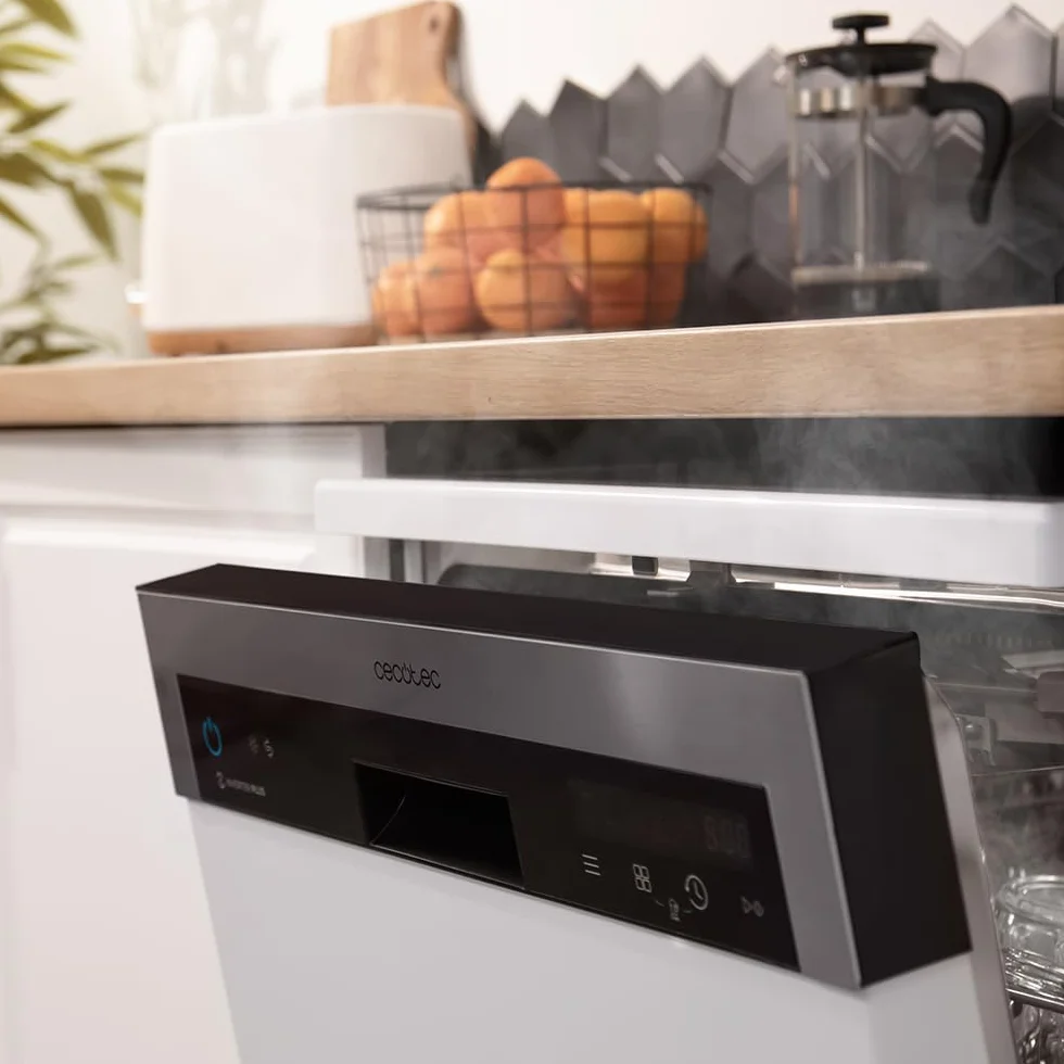 Cecotec Bolero Aguazero 6500 Lavavajillas 60cm Independiente 15 Cubiertos 3ª Bandeja 6 Programas Dual Zone Wash Dry+ Auto Open Media Carga Motor Inverter Plus