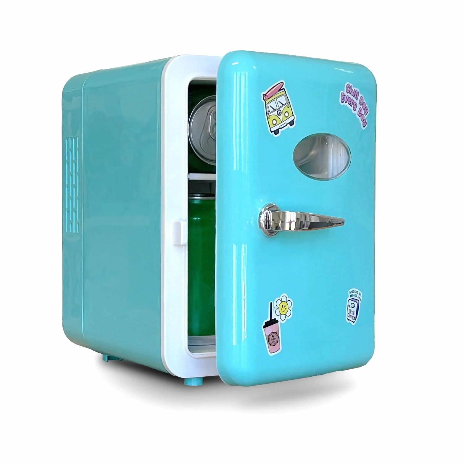 Canal Toys - Mini Fridge - Nevera Portátil - Refrigerador Azul Ideal para Regalo - Neverita con Cable USB y Pegatinas Decorativas - INF037