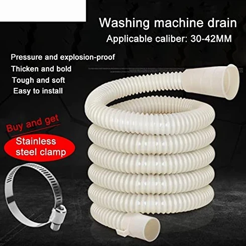 Extensión de manguera de drenaje para lavadora, tubo de drenaje automático universal, compatible con la mayoría de lavadoras, construcción resistente, ideal para drenaje de lavabo