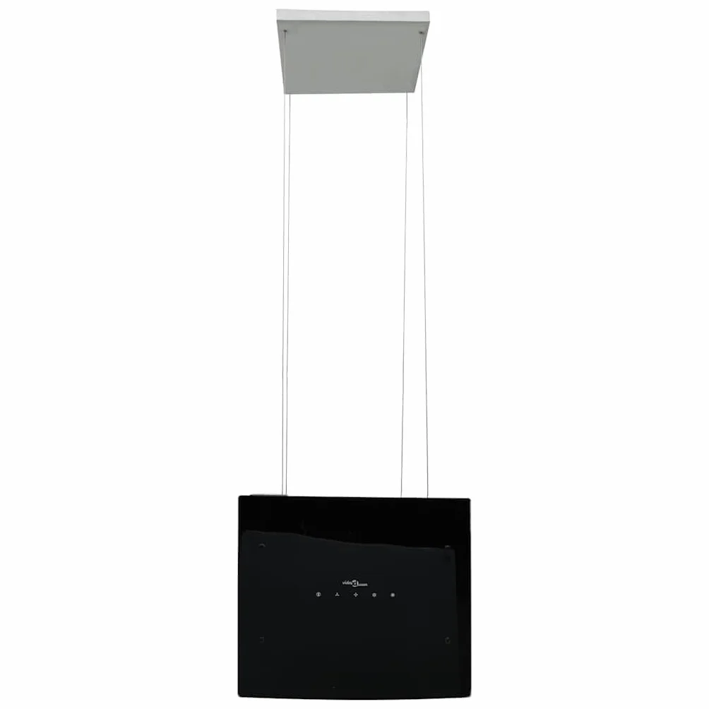 Genérico Campana extractora de Isla Sensor táctil LCD Vidrio Templado, Extractores Negro