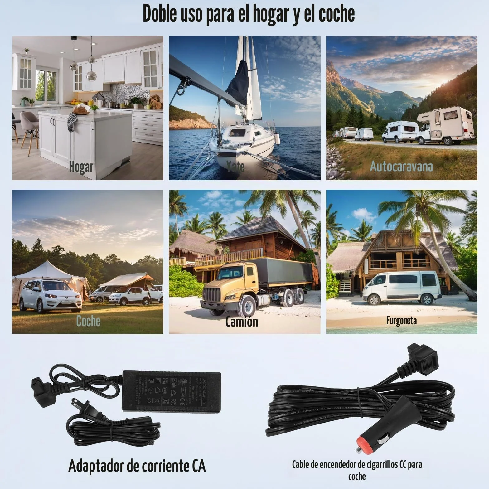VEVOR Nevera de Compresión Portátil 9 L Mini Nevera para Coche 12/24V DC y 100-240V AC Caja Enfriadora de Zona Única Temperatura Ajustable de -20°C a 20°C para Camión Barco Casa Camping