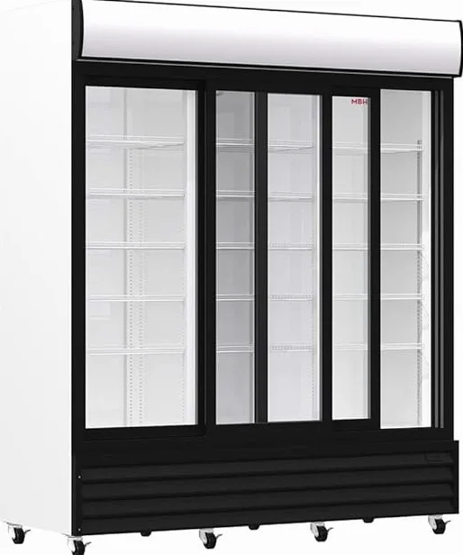 MBH - Armario frigorífico expositor 3 puertas de cristal para hostelería. Nevera expositora industrial refrigerada triple puerta para supermercado y restaurante.
