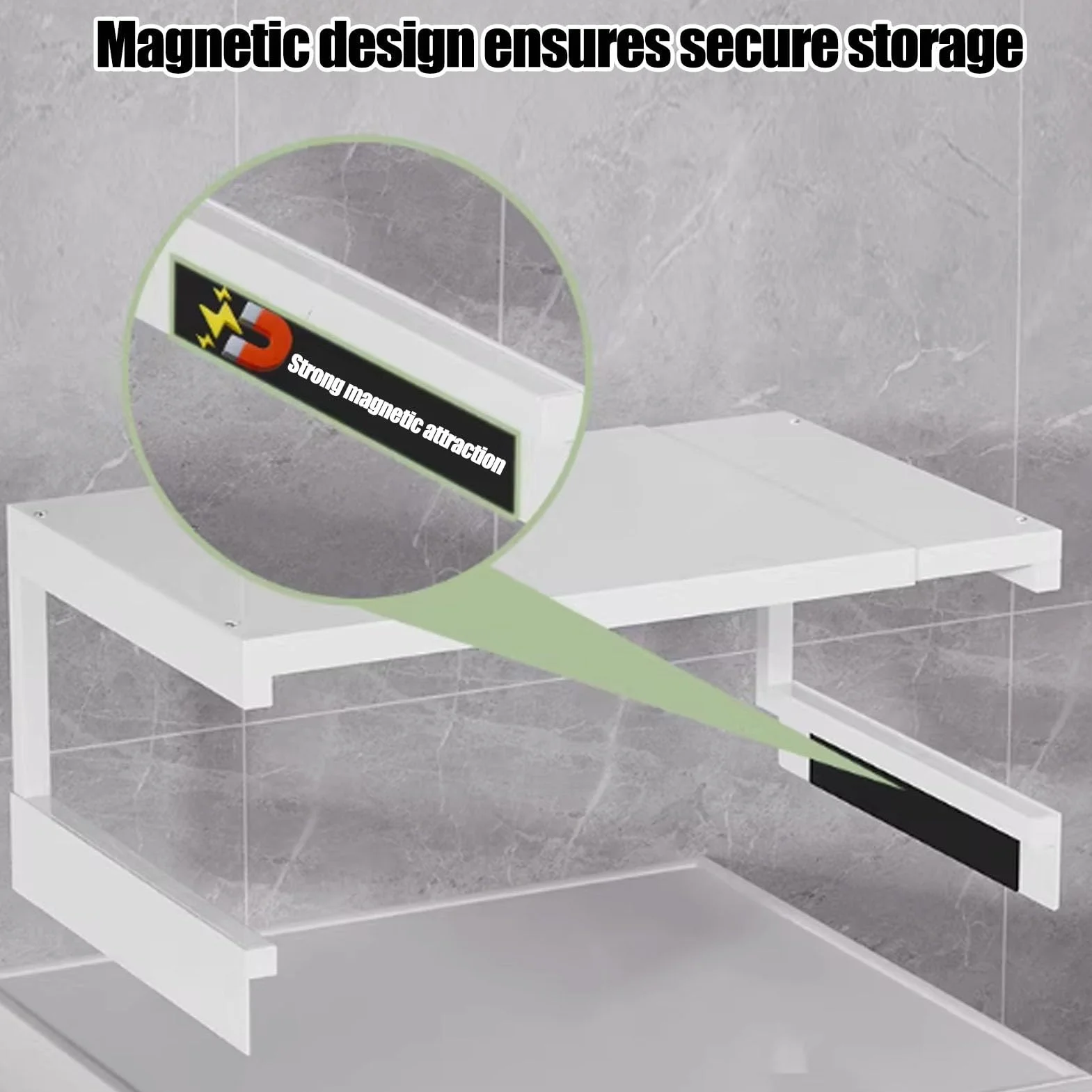 Estante Para Lavadora y Secadora, Estante Extensible Para Encimera de Lavadora y Secadora, Soporte de Almacenamiento de Metal Para Colocar Encima de La Lavadora y Secadora(Wit)