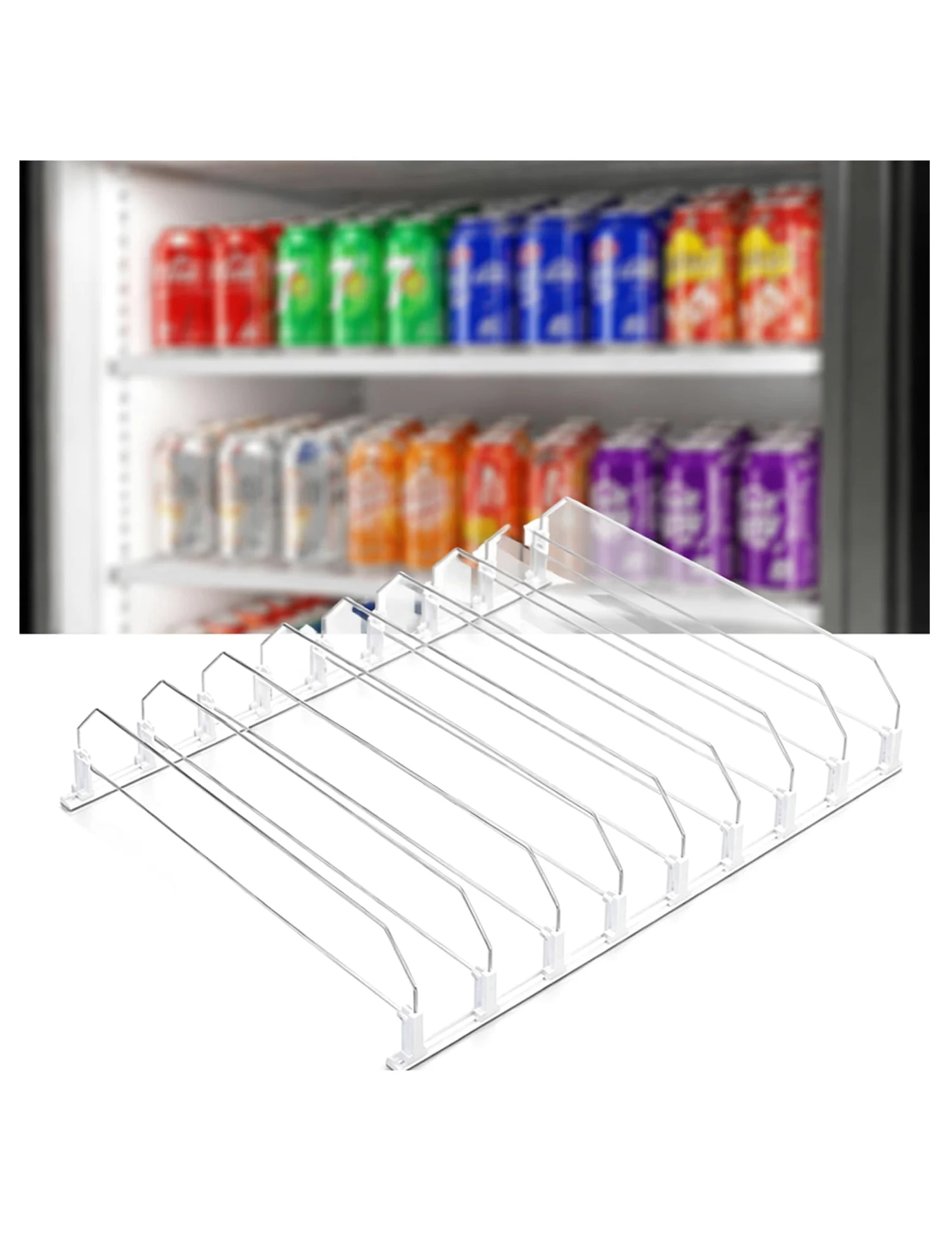 Estante divisor ajustable for congelador, organizador de estante de alambre for almacenamiento en refrigerador | Divisores ajustables con bridas para organizar alimentos congelados y bebidas(45cm/17.72in,31cm/12.20in)
