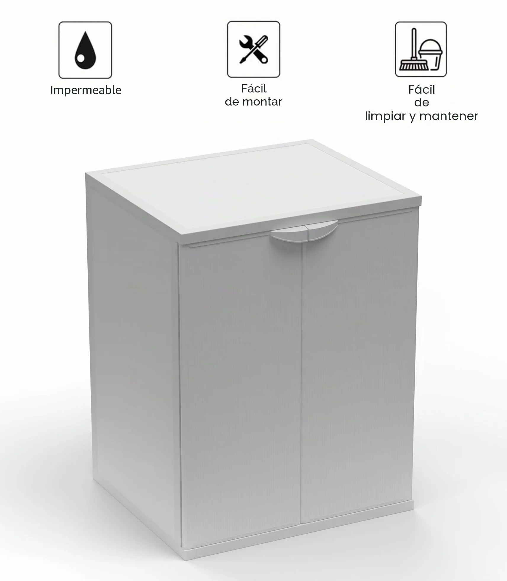 mongardi: Mueble Cubre Lavadora de Resina de PP, PVC y ABS, Universal, fácil de Montar, Resistente a la Humedad, lavadero, Garaje, Exterior, 68,5 x 64,5 x 88 cm, Blanco