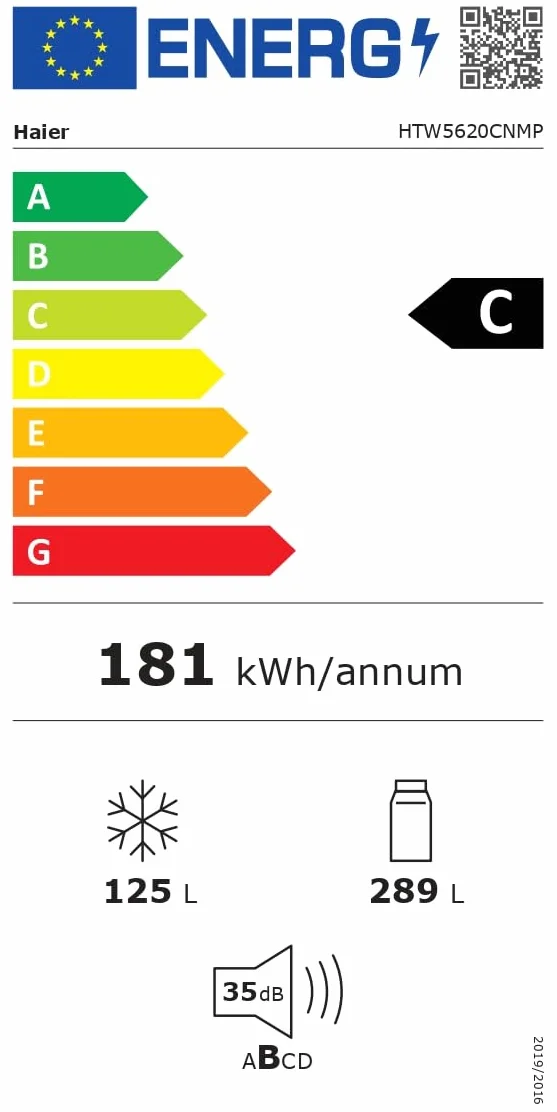 Haier 3D 60 Series 5 HTW5620CNMP - Frigorífico Combi, Cajones Direct Access, WIFI, Botellero, Motor Inverter, My Zone Pro, Humidity Zone, Total No Frost, AnxAl 59,5x205cm, 414L, Luz LED, Inox oscuro