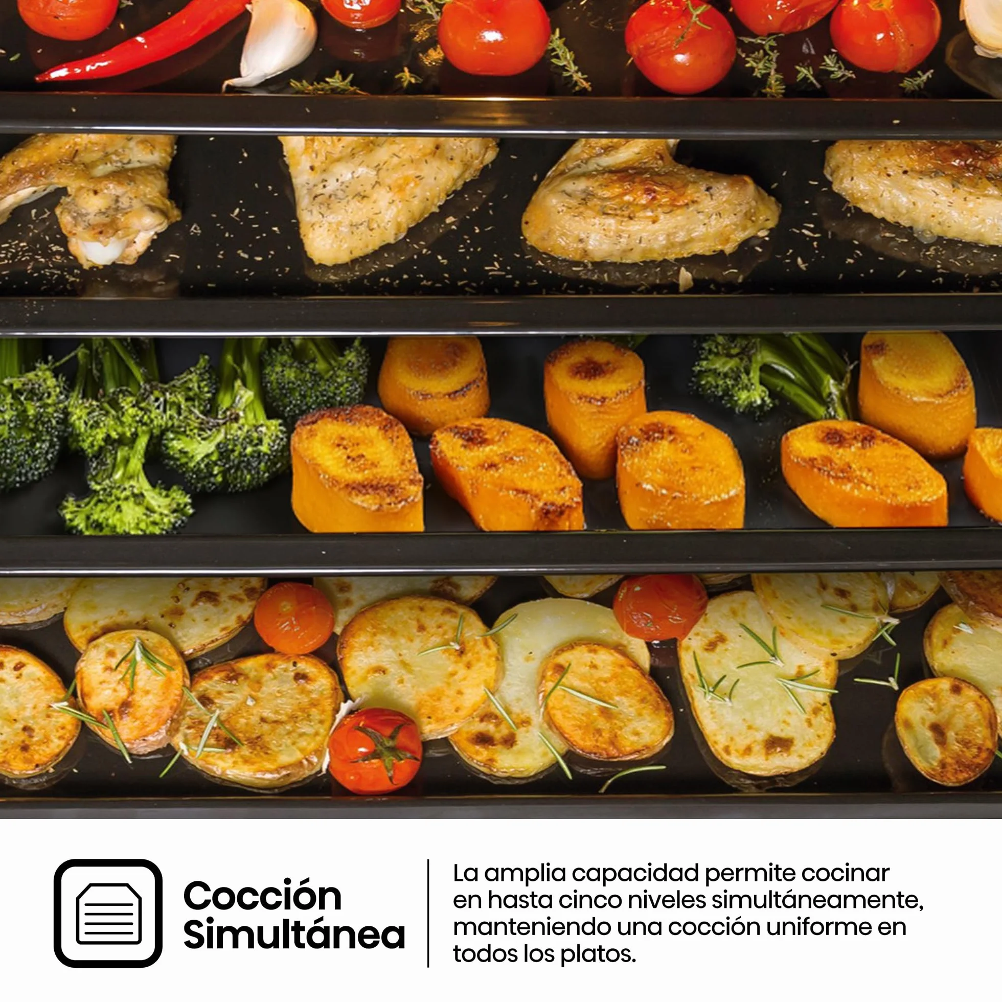 Hisense BI64216EPX - Horno Multifunción Pirolítico, Clase A++, 78L, Fondo 57cm, Guía Telescópica, Calentamiento Rápido, Apertura Y Cierre Suave de Puerta, Air Fry, Modo Pizza, Modo Congelados, Inox